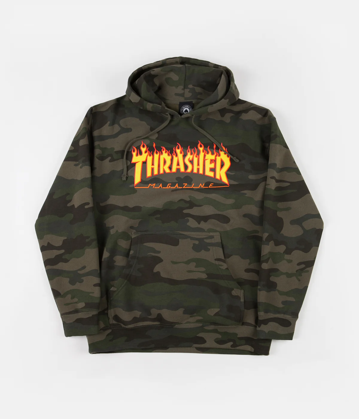 Thrasher Flame Logo Hoodie - Forest Camo