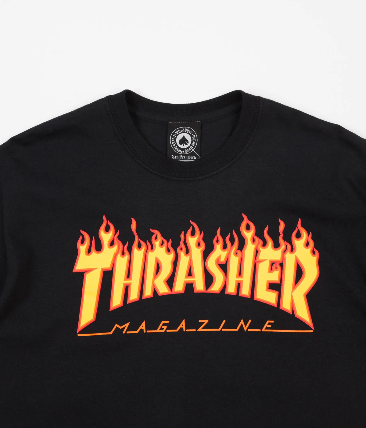 Thrasher Flame Logo T-Shirt - Black - Image 2