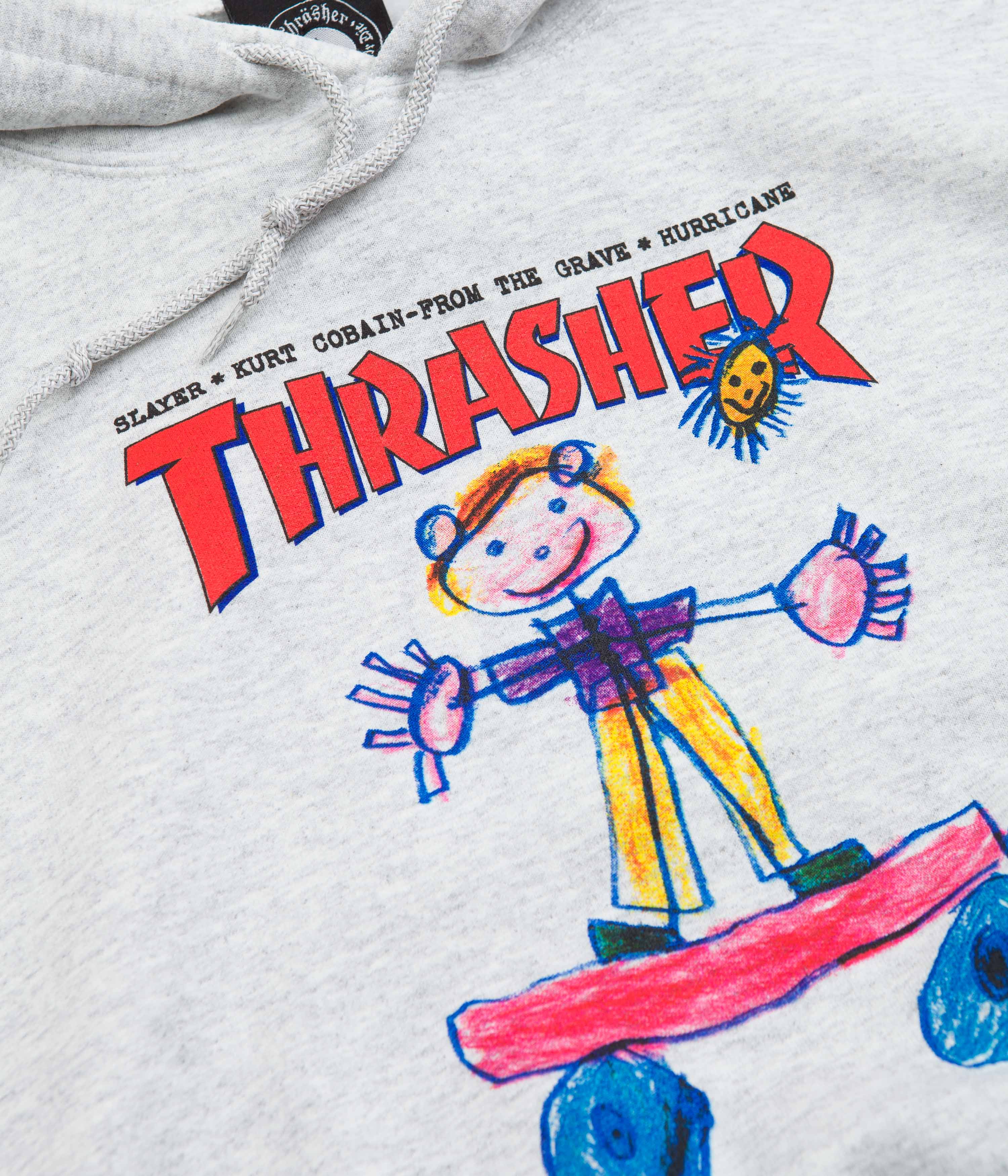 Thrasher Kid Cover Hoodie - Ash Grey - Image 3