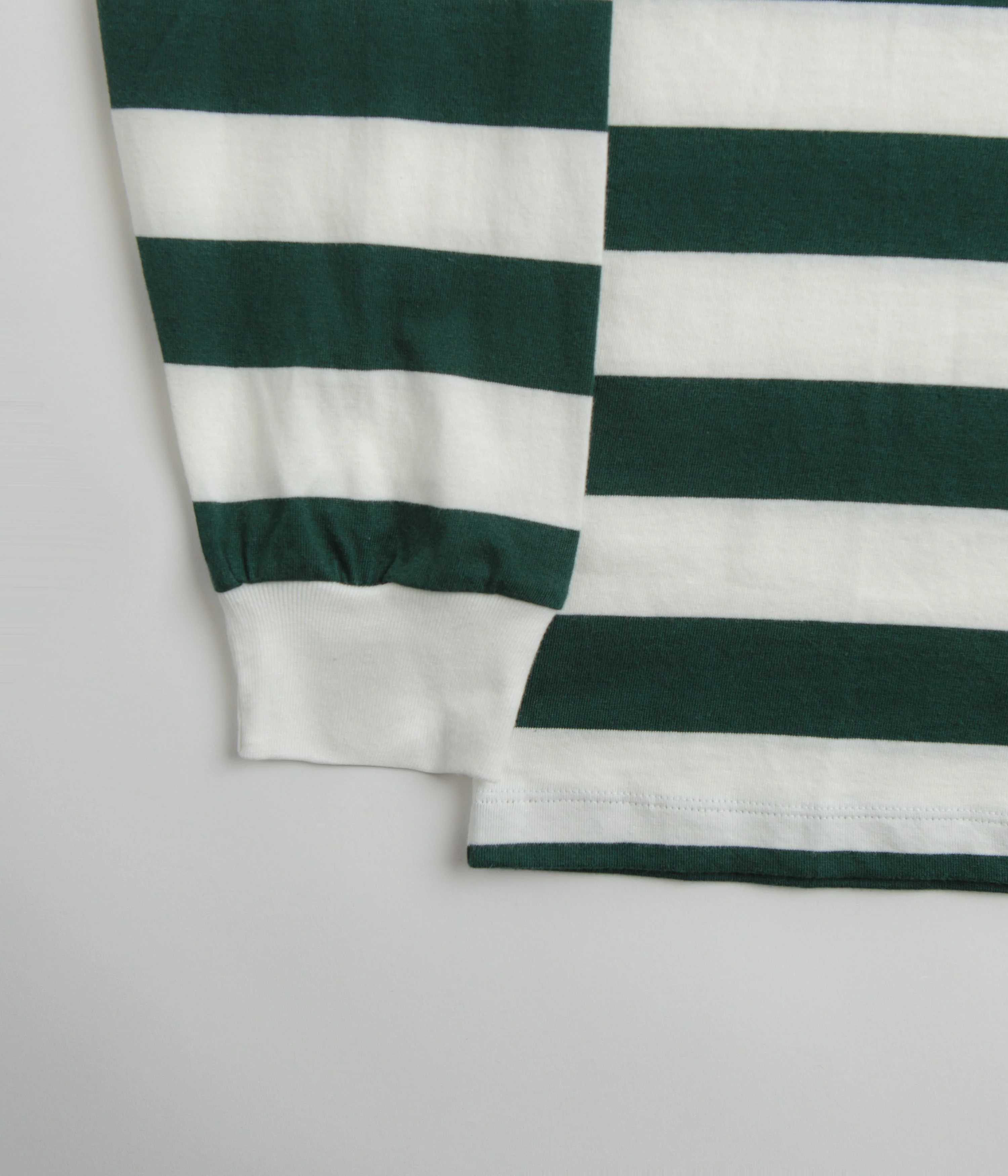 Tired Squiggly Logo Striped Pocket Long Sleeve T-Shirt - Purple / Forest - Image 2