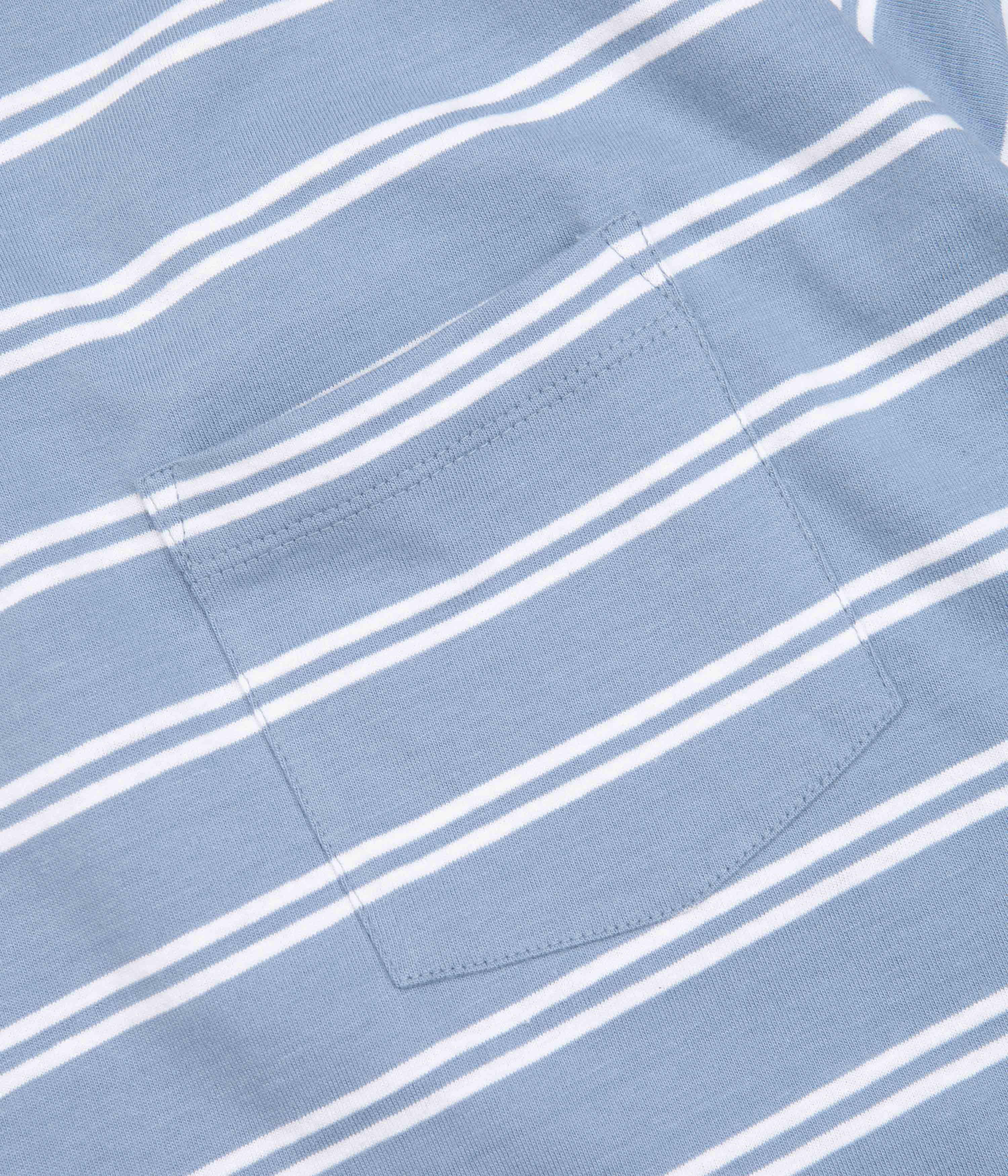 Tired Stamp Striped Pocket T-Shirt - Bright Blue - Image 4
