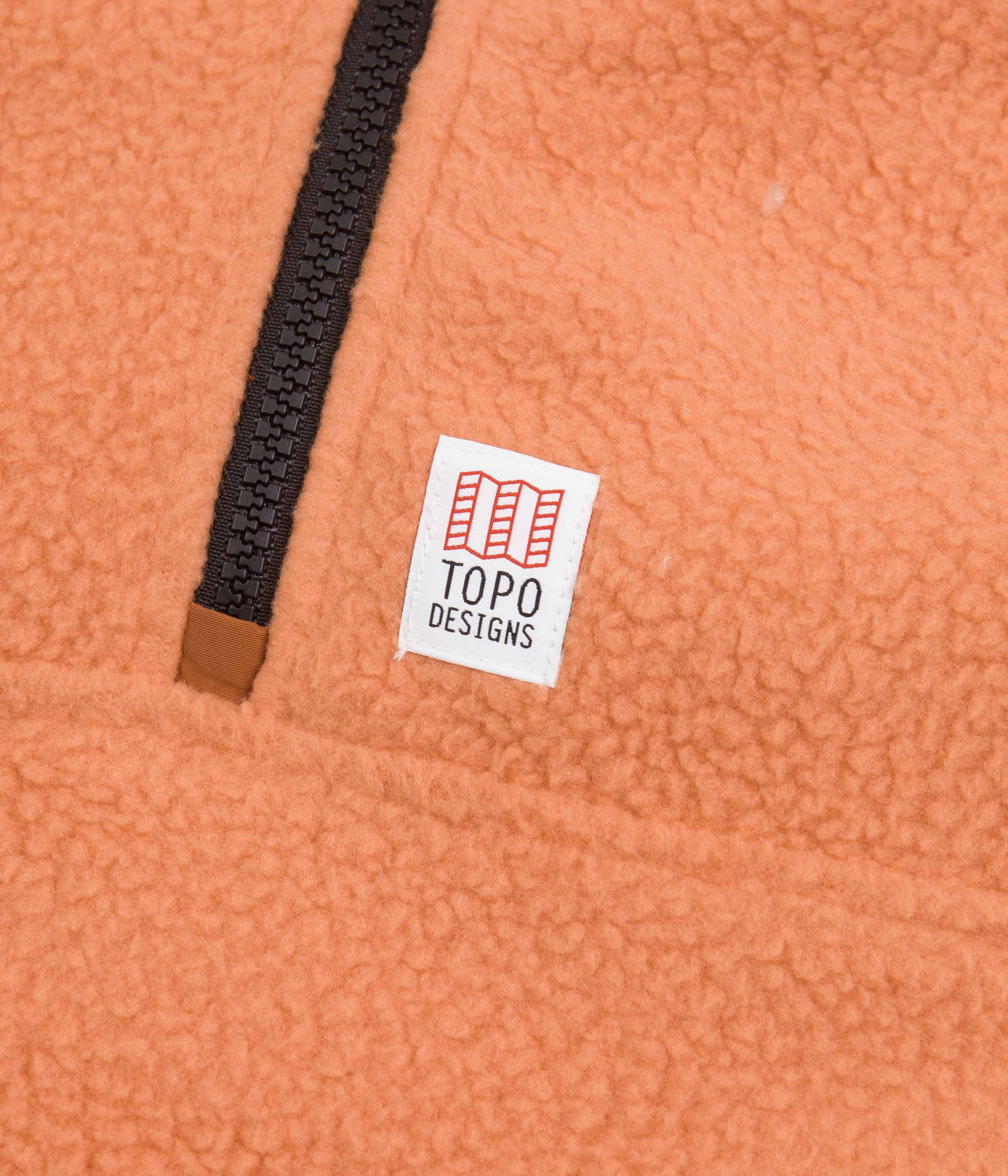 Topo Designs Womens Mountain Pullover Fleece - Rust / Brick - Image 2