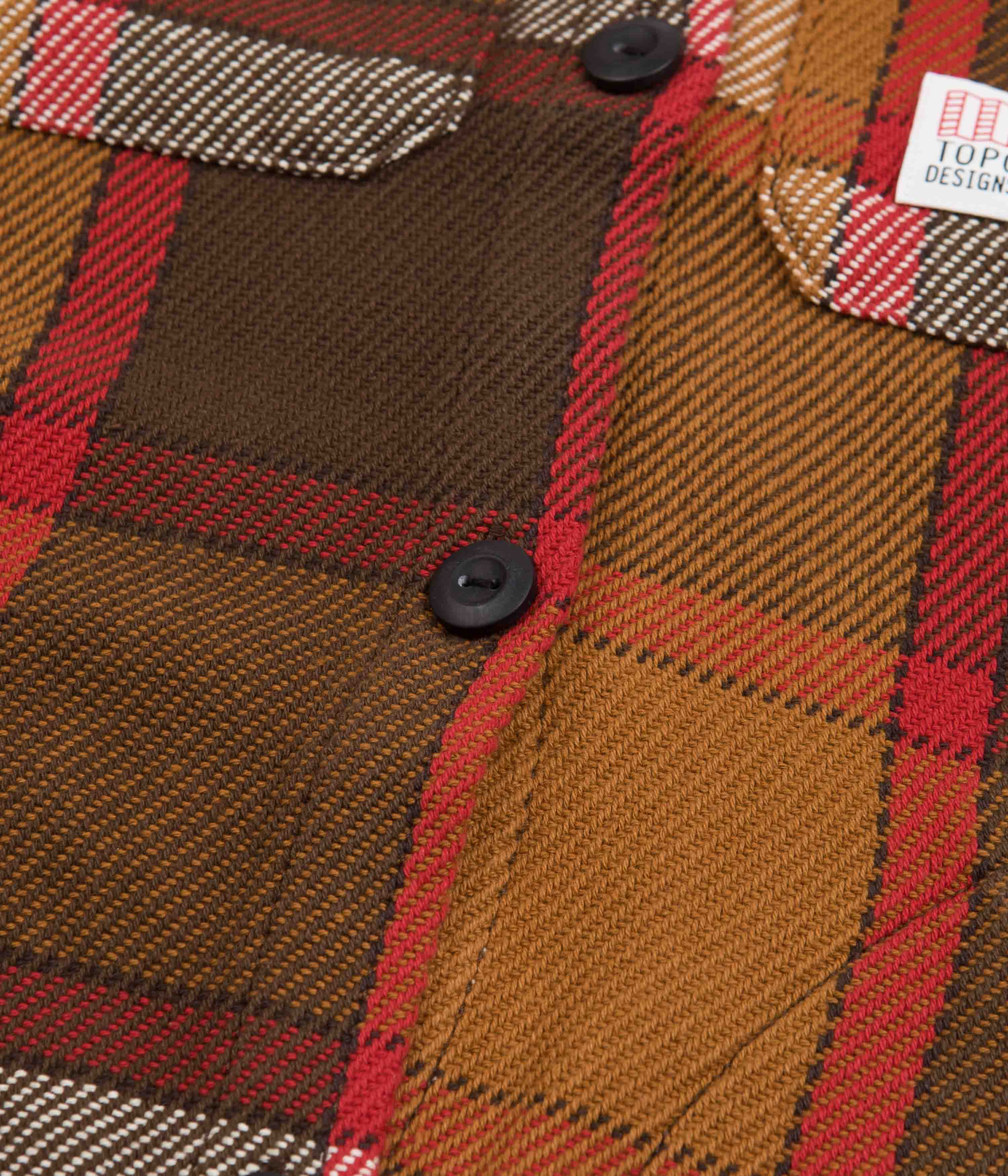 Topo Designs Womens Mountain Shirt Jacket - Brown / Natural Plaid - Image 3