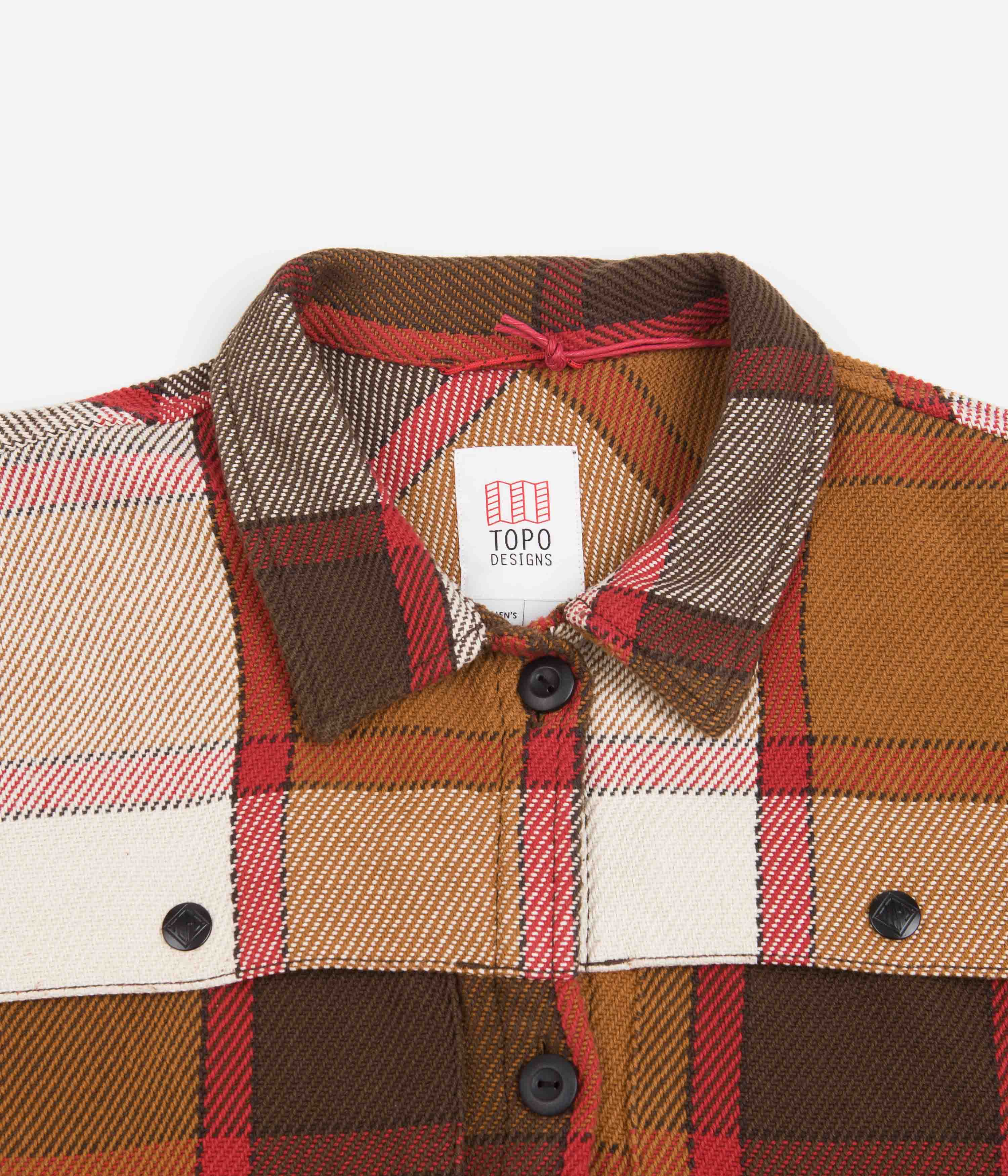 Topo Designs Womens Mountain Shirt Jacket - Brown / Natural Plaid - Image 6