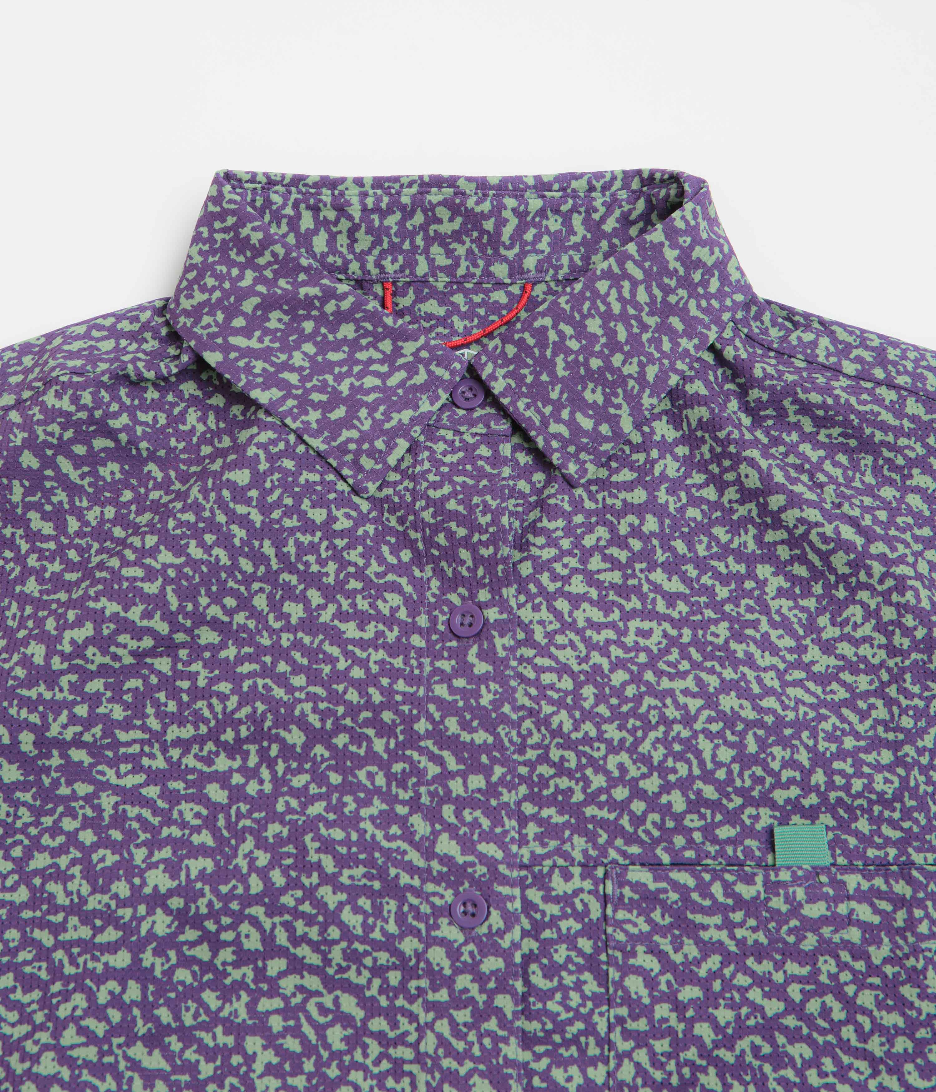 Topo Designs Womens Retro River Short Sleeve Shirt - Crackle Loganberry - Image 3