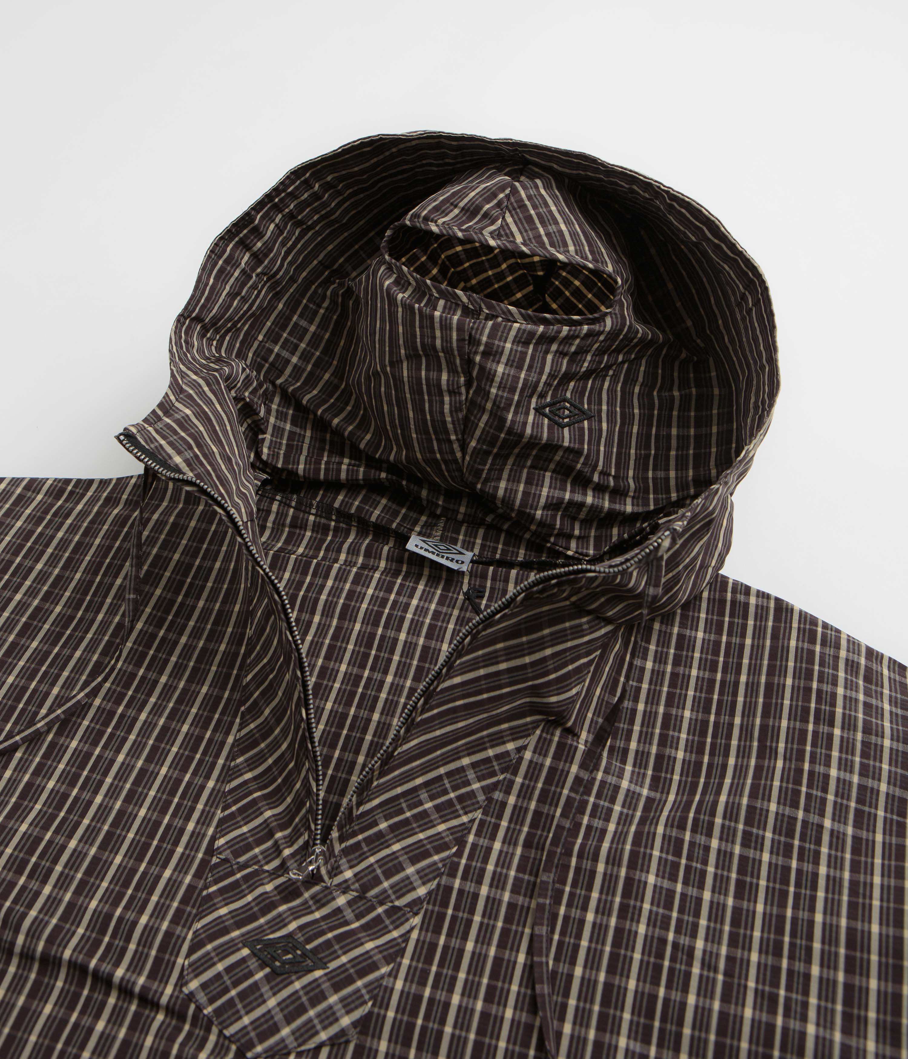 Umbro Checked Masked Anorak - Beige / Dark Brown - Image 2