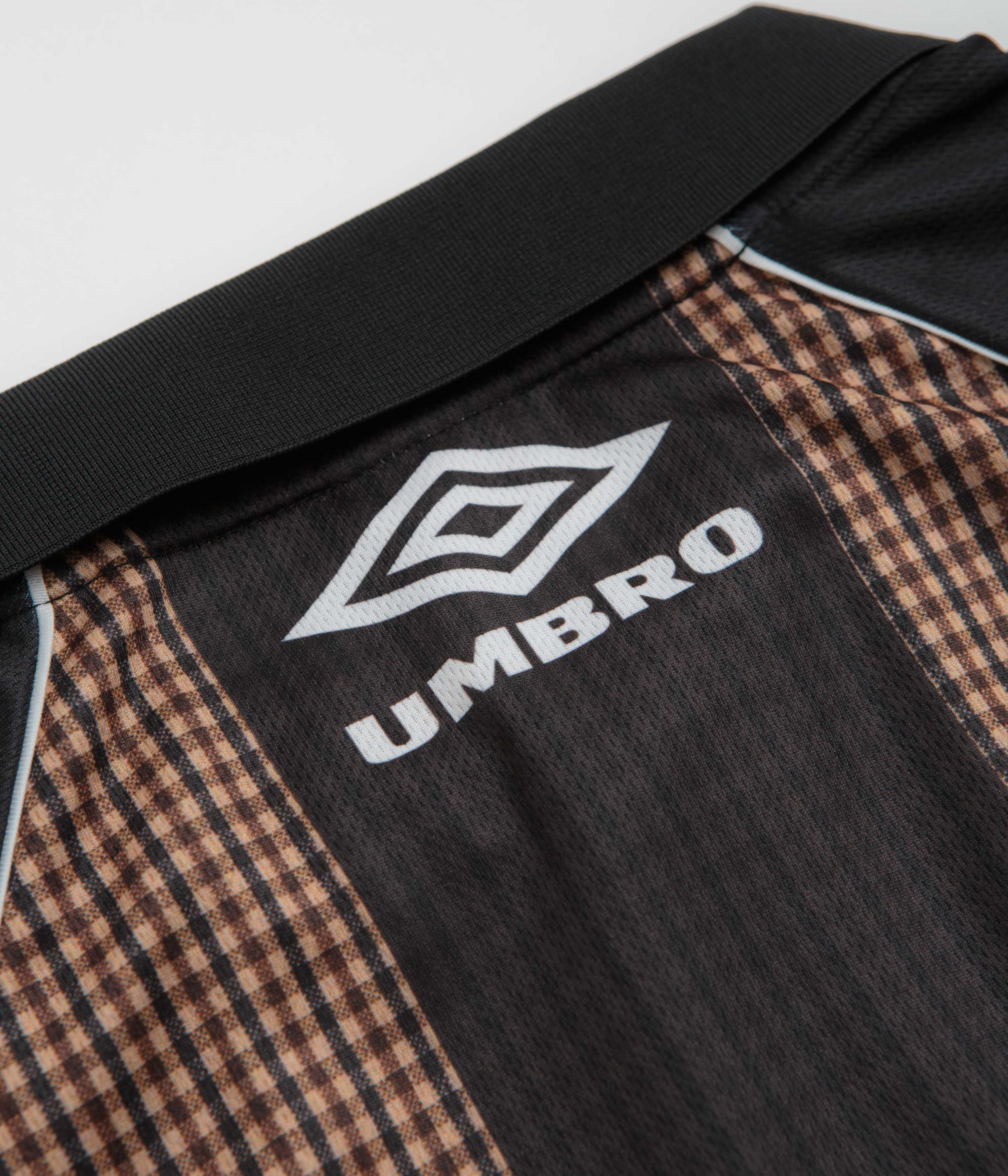 Umbro Cult Unity Check Polo Shirt - Beige / Black - Image 5