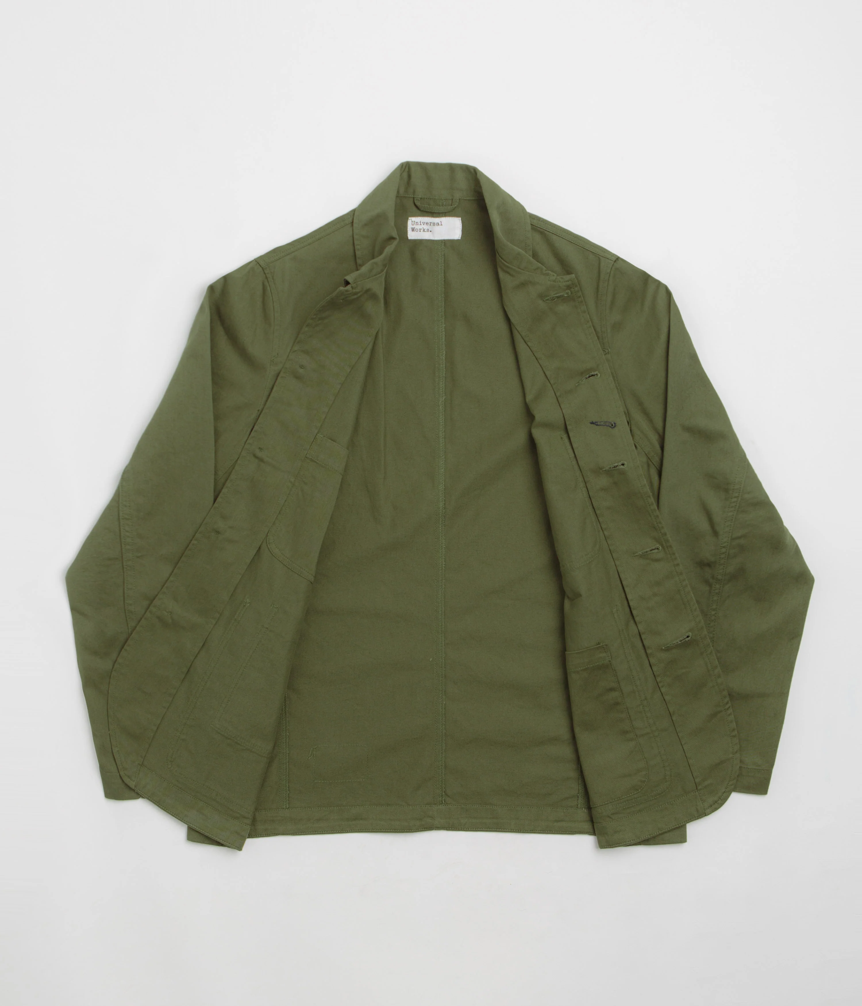 Universal Works Bakers Jacket - Light Olive - Image 2