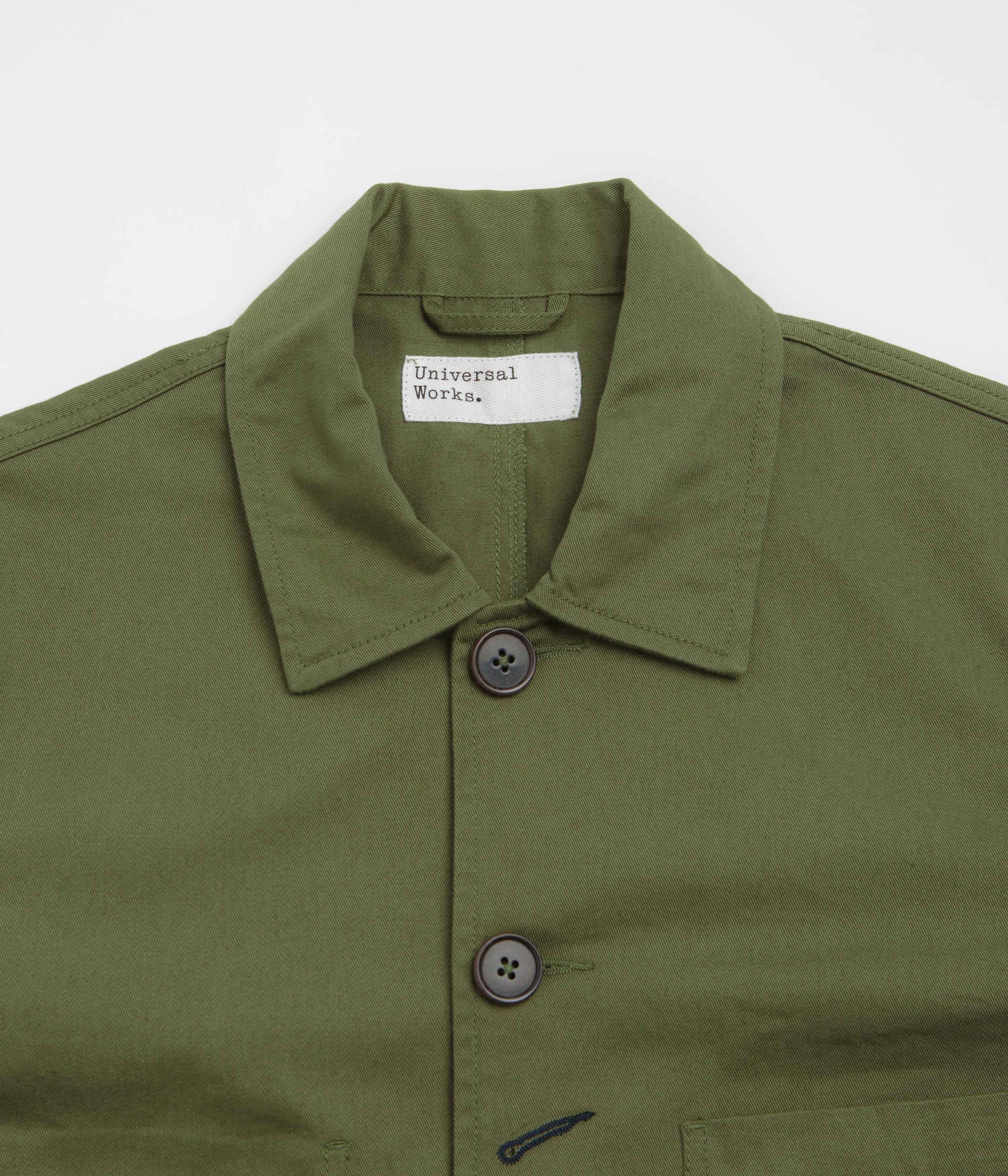 Universal Works Bakers Jacket - Light Olive - Image 5