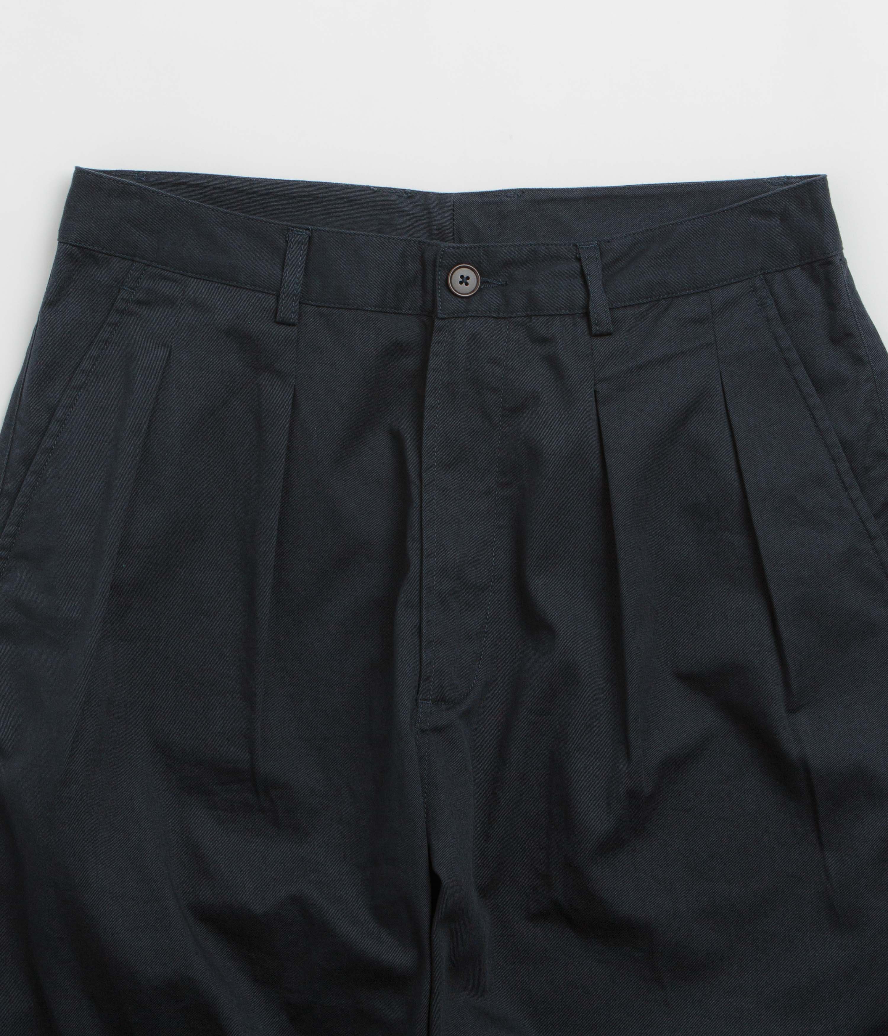 Universal Works Double Pleat Pants - Navy - Image 4