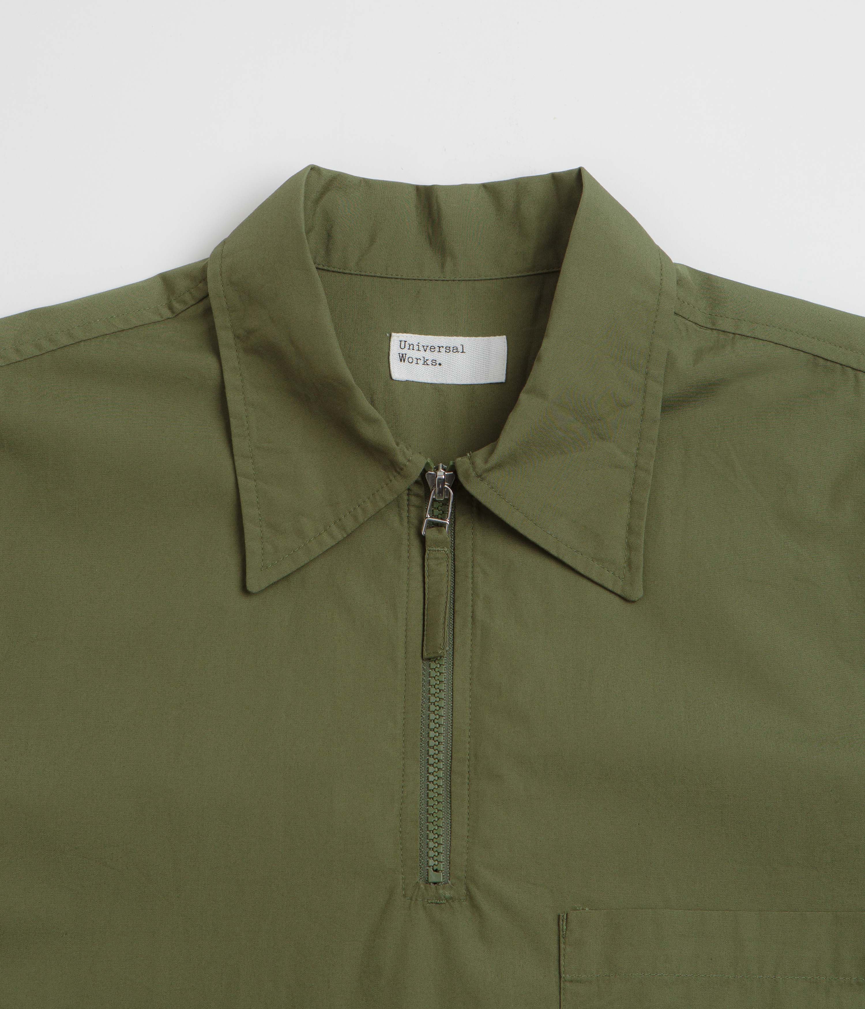 Universal Works Ewan Short Sleeve Shirt - Olive - Image 2