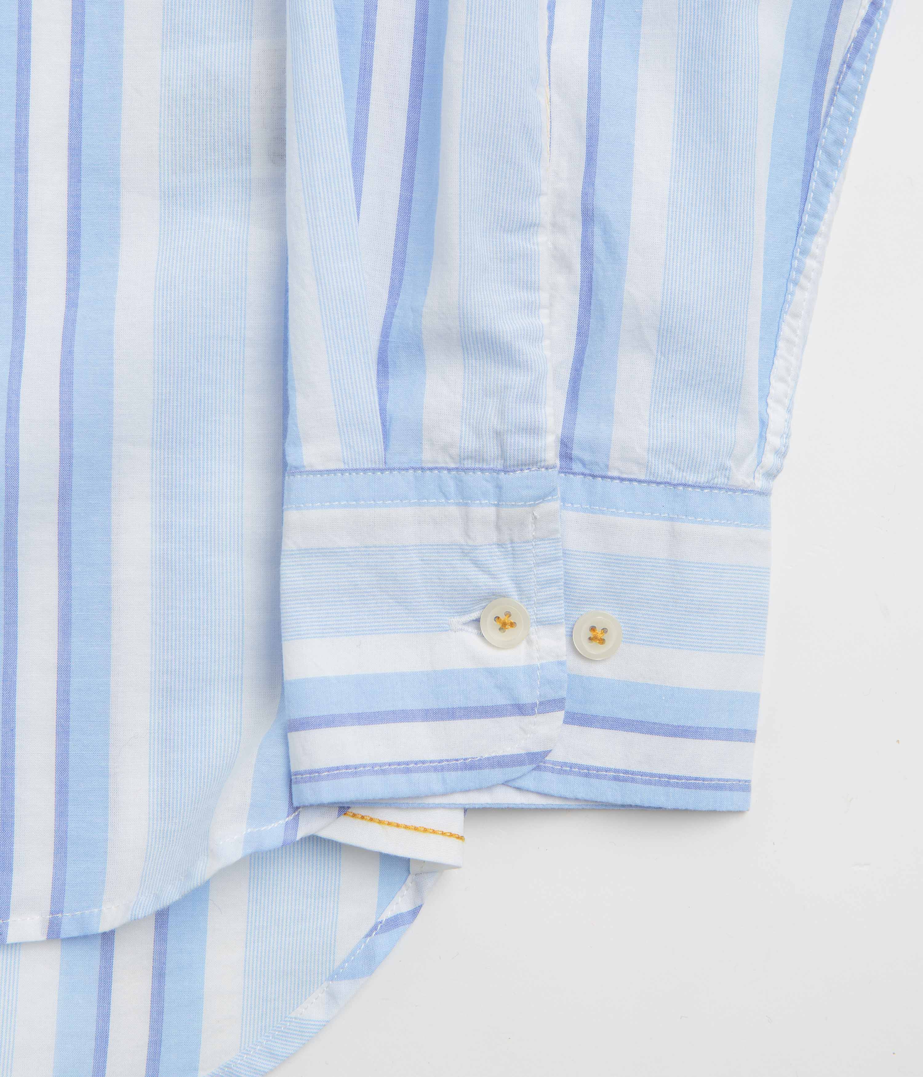 Universal Works Lazy Day Shirt - White / Blue - Image 4