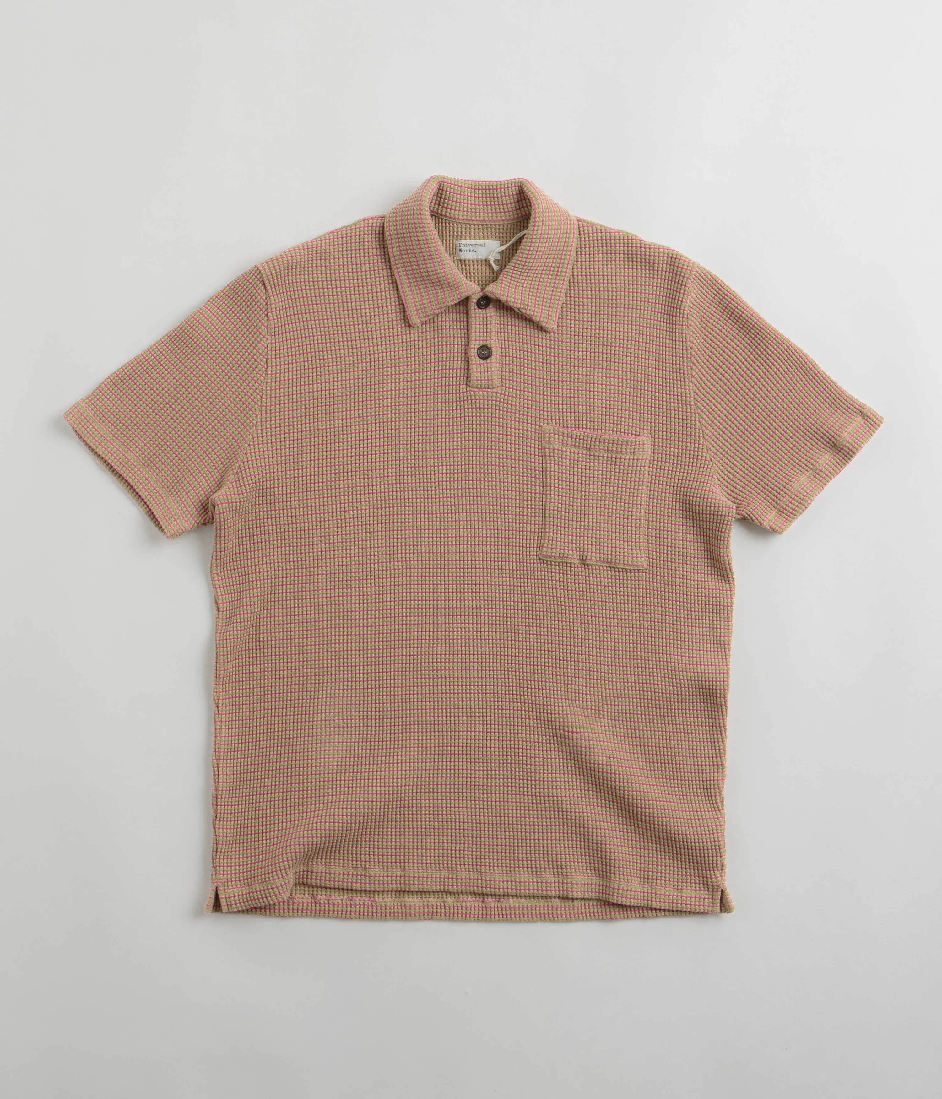 Universal Works Newlyn Short Sleeve Polo Shirt - Summer Oak