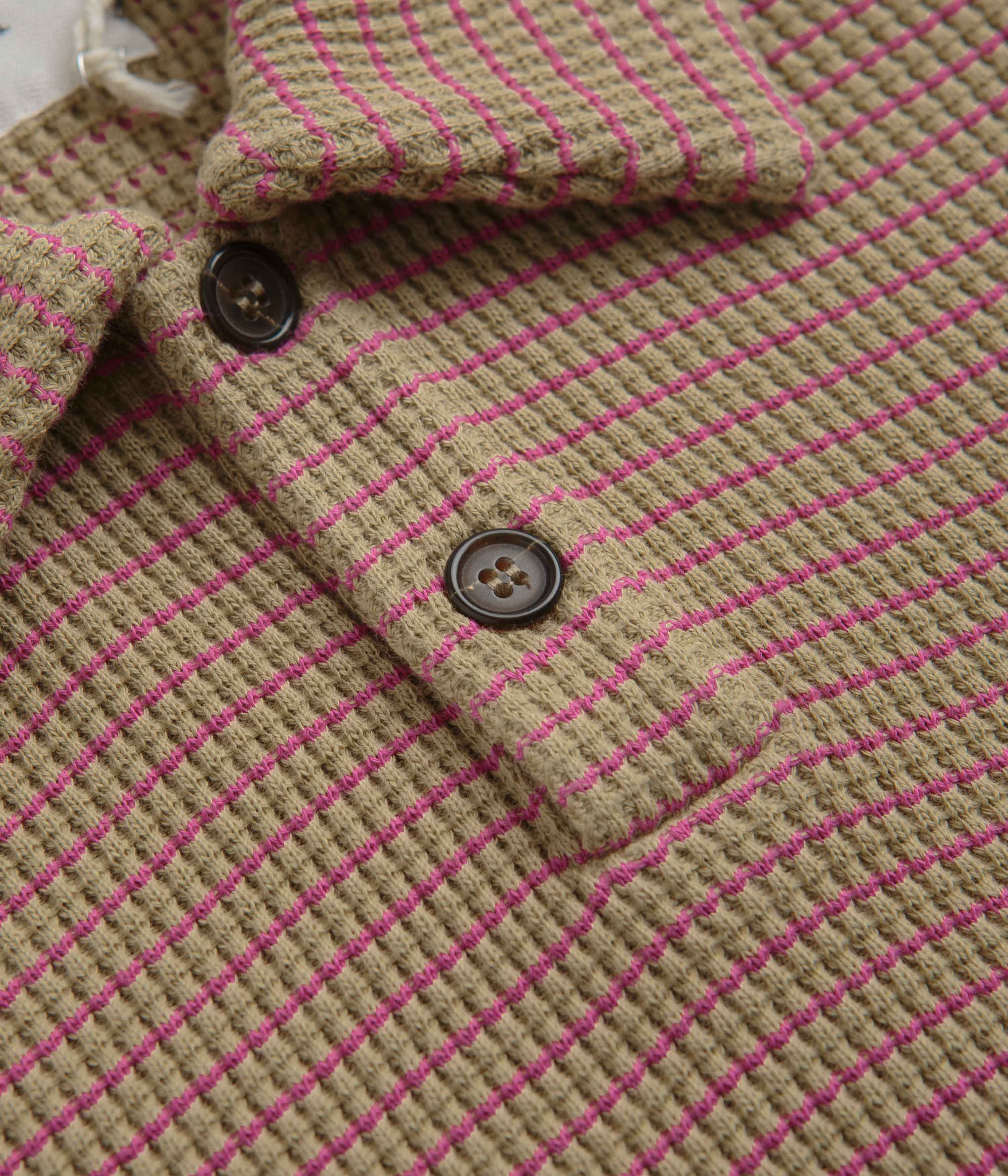 Universal Works Newlyn Short Sleeve Polo Shirt - Summer Oak - Image 4