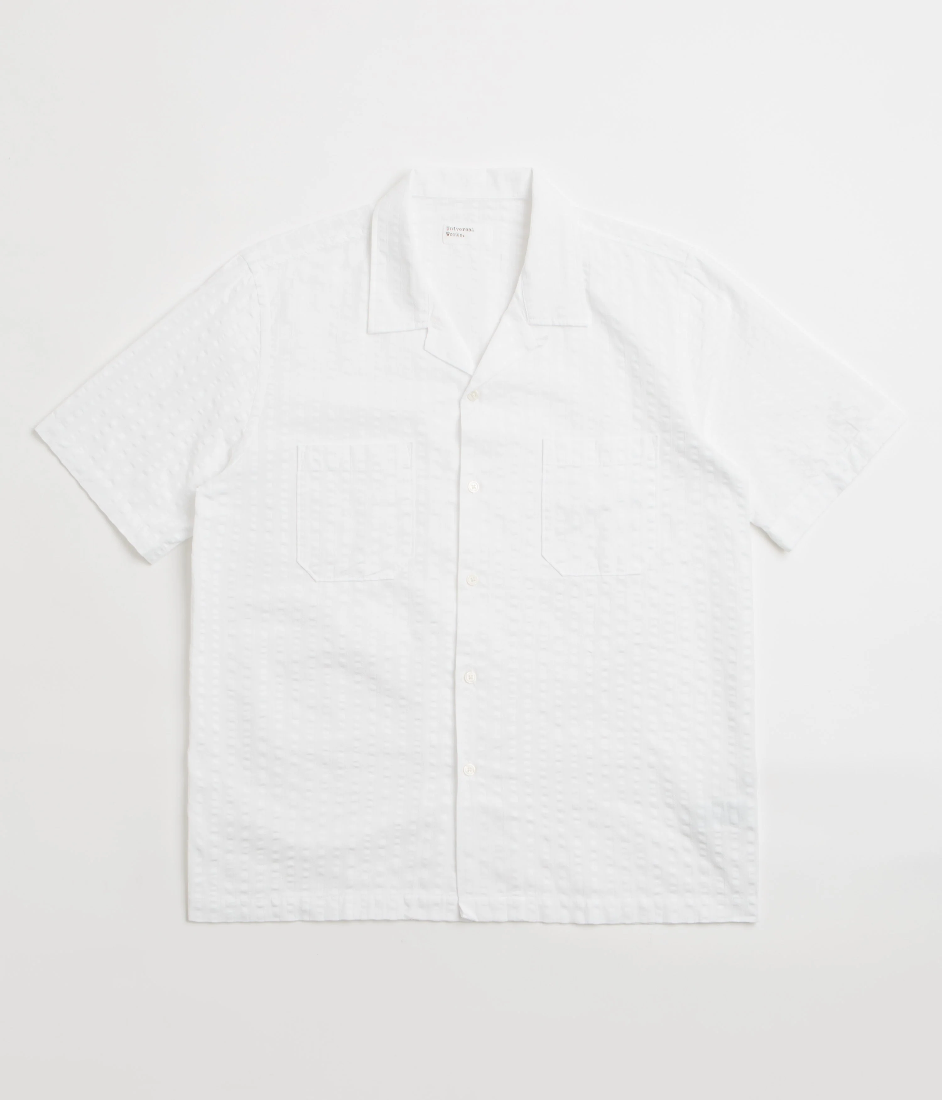 Universal Works Sal Road Short Sleeve Shirt - White