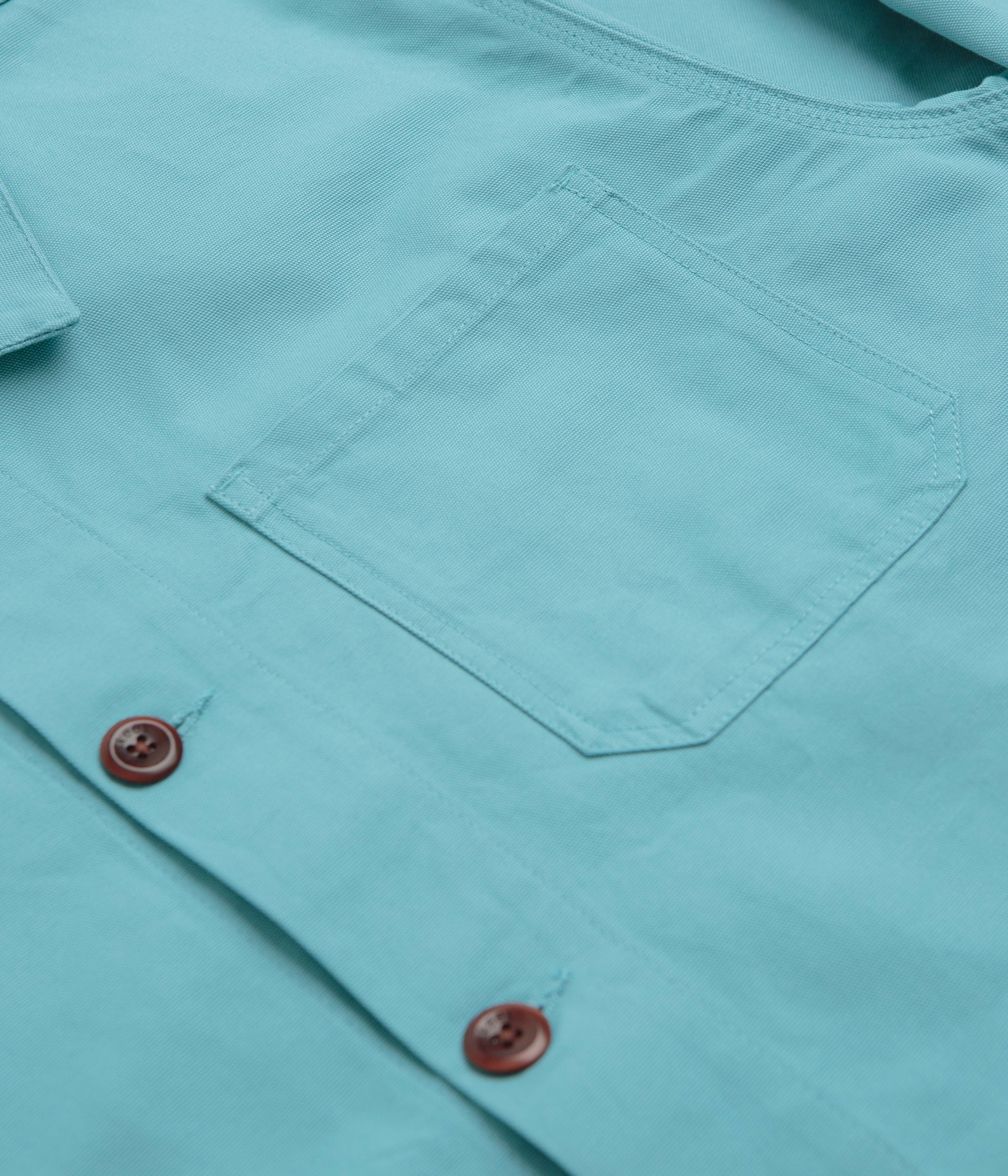 Uskees 3001 Buttoned Overshirt - Aqua - Image 5