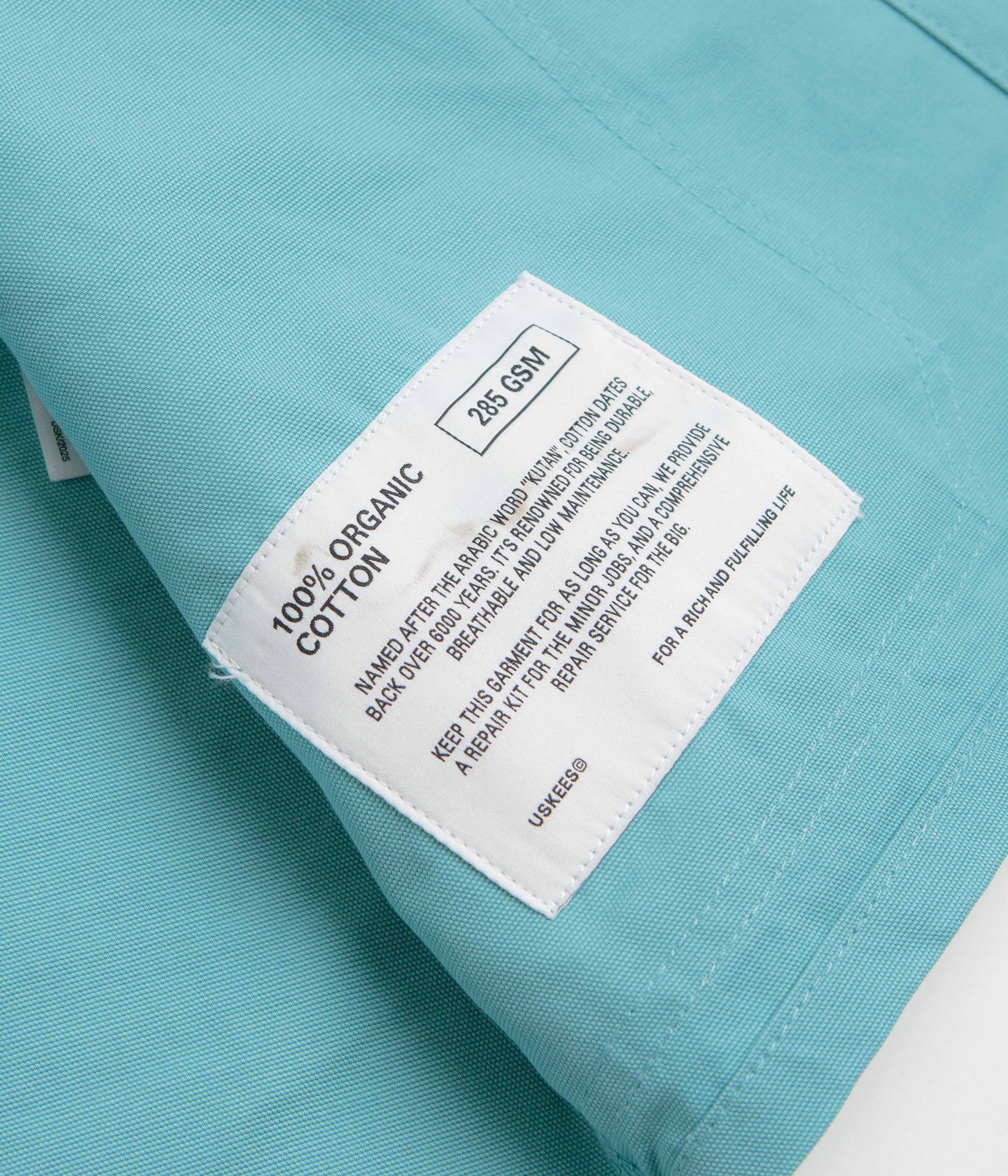 Uskees 3001 Buttoned Overshirt - Aqua - Image 6