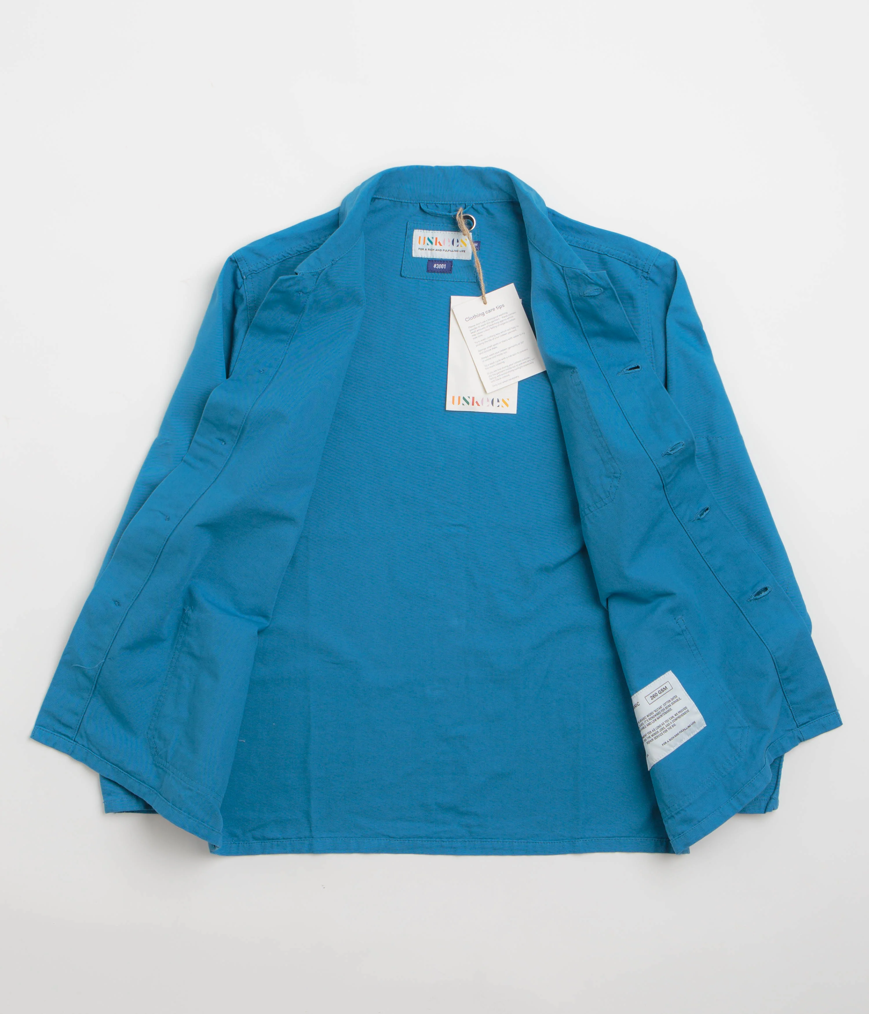 Uskees 3001 Buttoned Overshirt - Bright Blue - Image 2