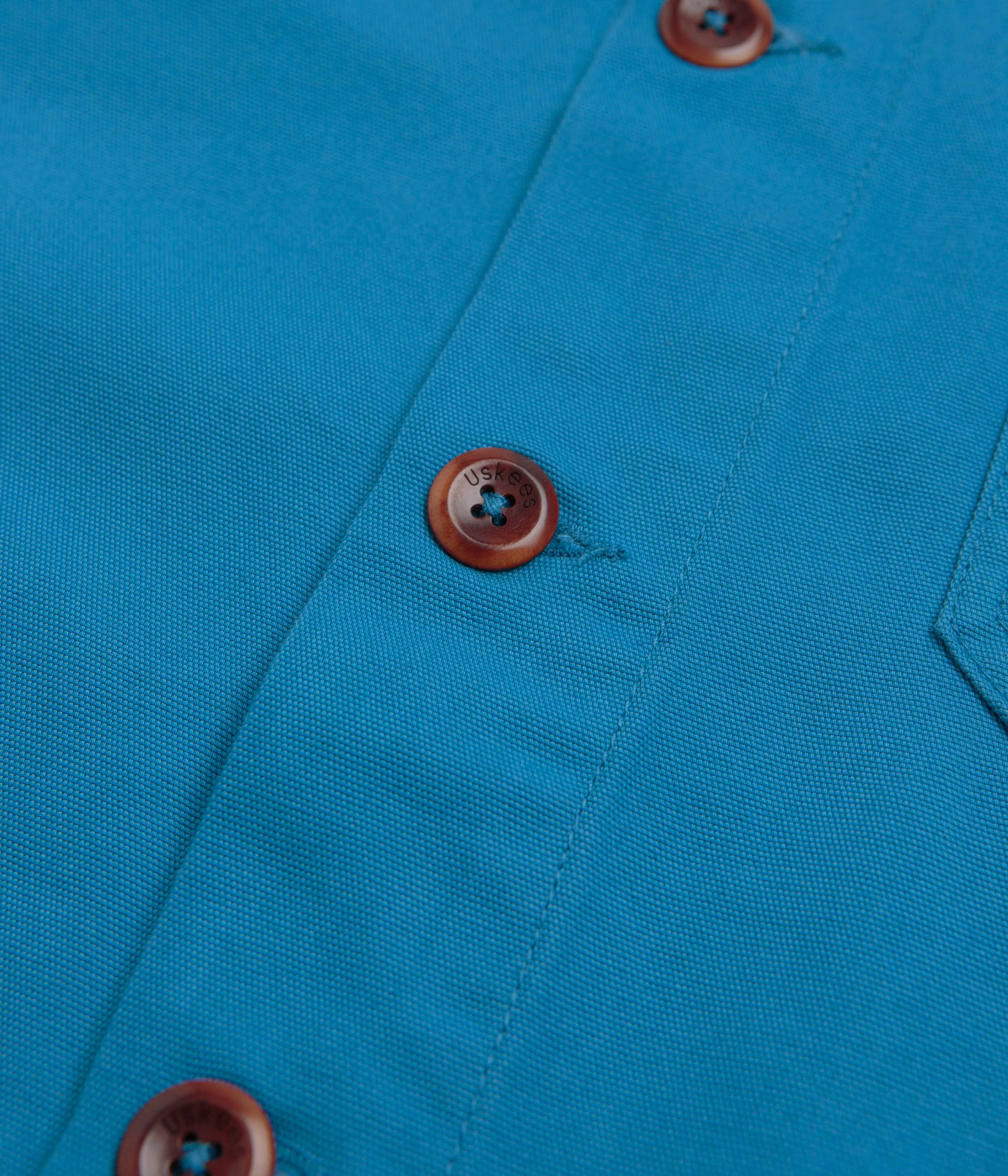 Uskees 3001 Buttoned Overshirt - Bright Blue - Image 4