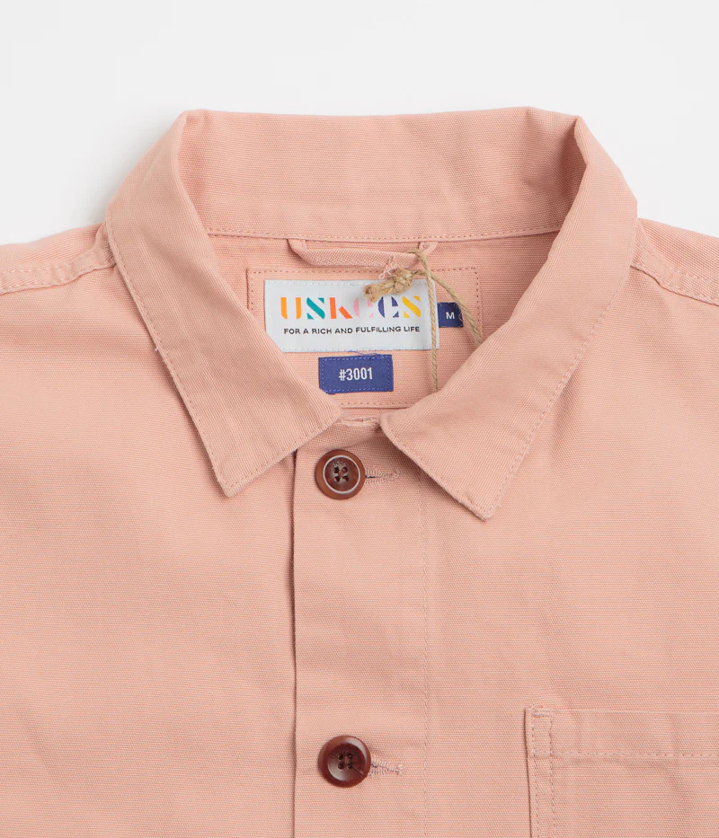 Uskees 3001 Buttoned Overshirt - Dusty Pink - Image 4