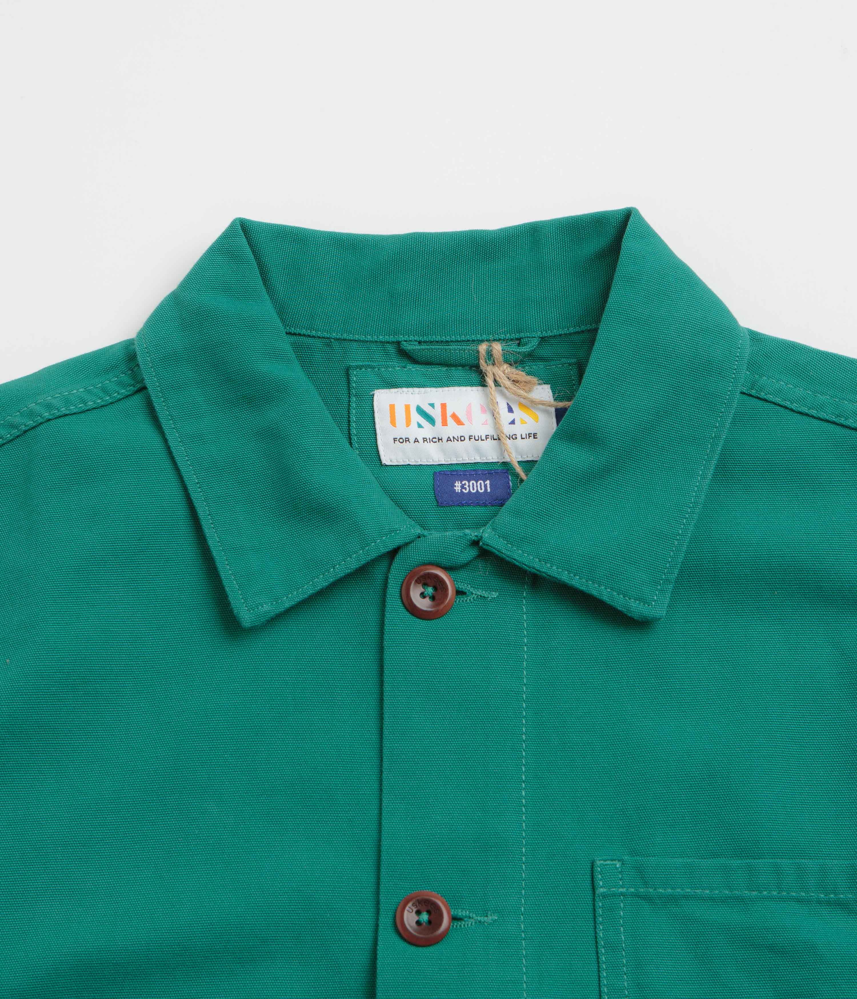 Uskees 3001 Buttoned Overshirt - Foam Green - Image 2