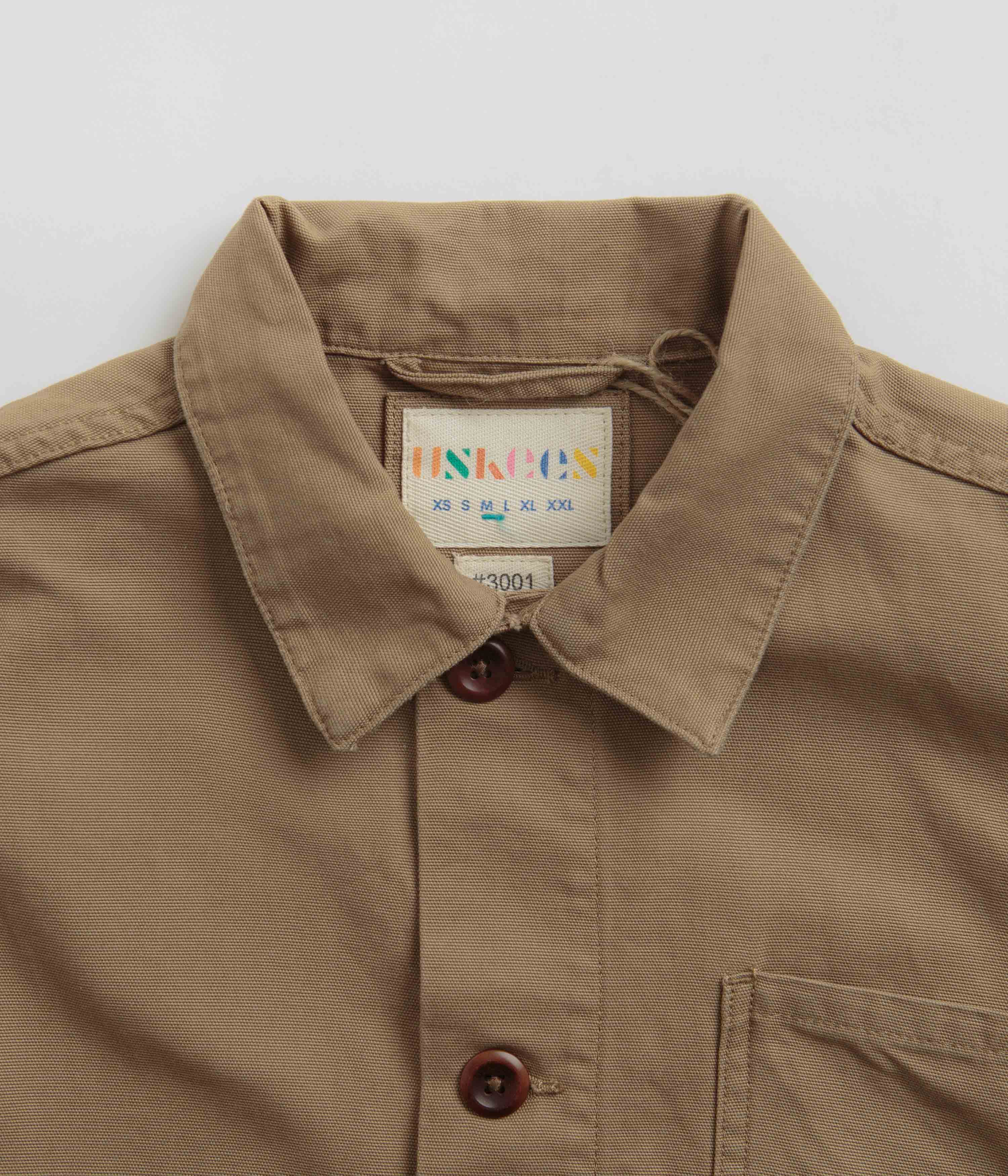 Uskees 3001 Buttoned Overshirt - Khaki - Image 4