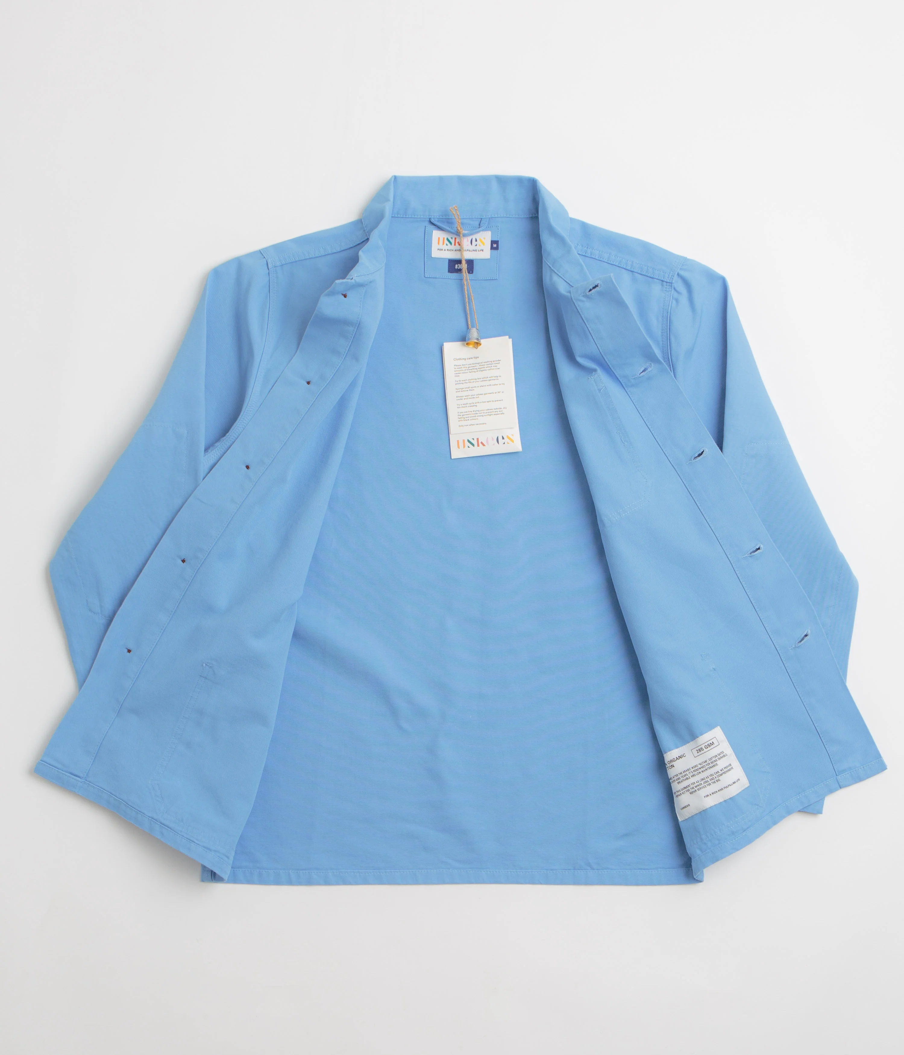Uskees 3001 Buttoned Overshirt - Powder Blue - Image 2