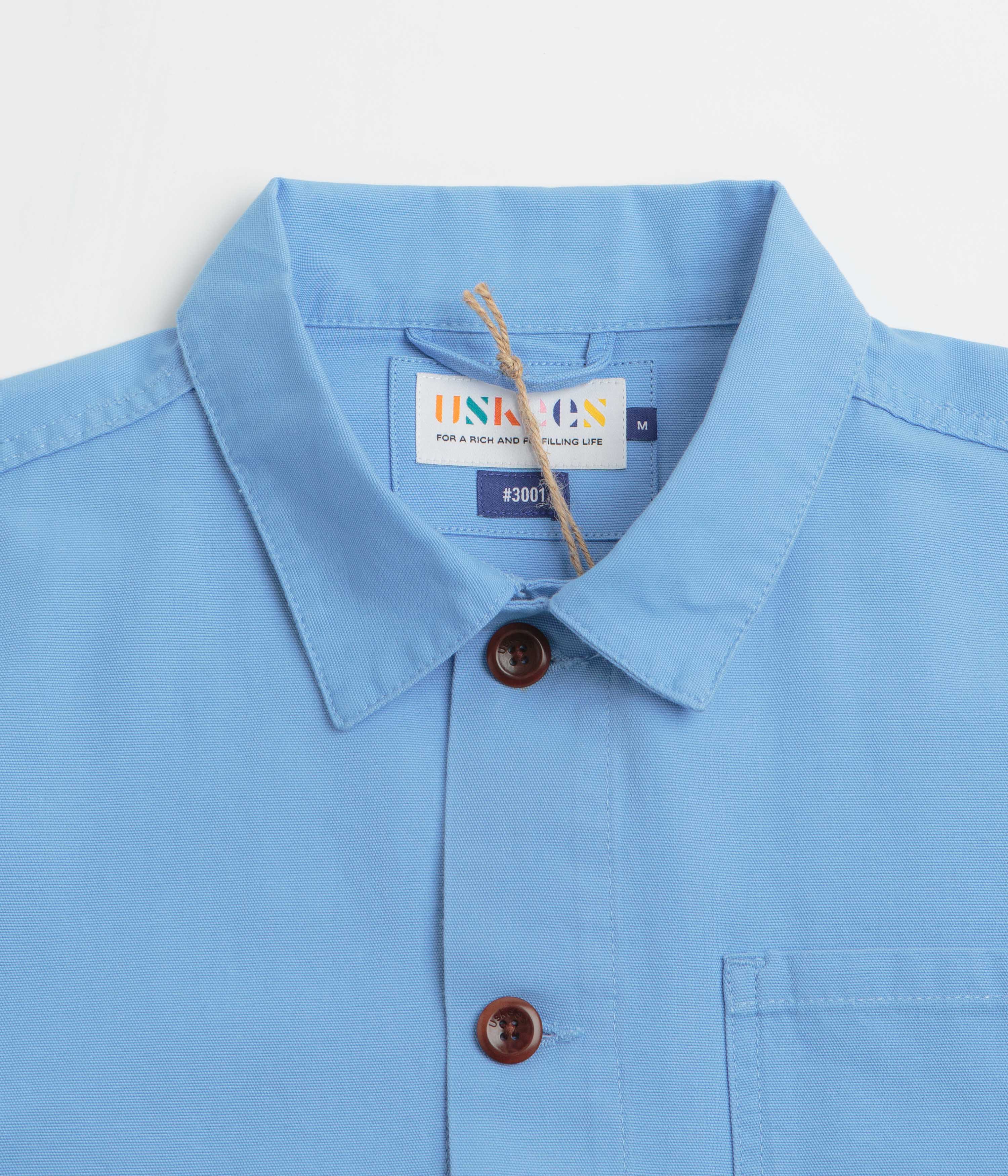 Uskees 3001 Buttoned Overshirt - Powder Blue - Image 4
