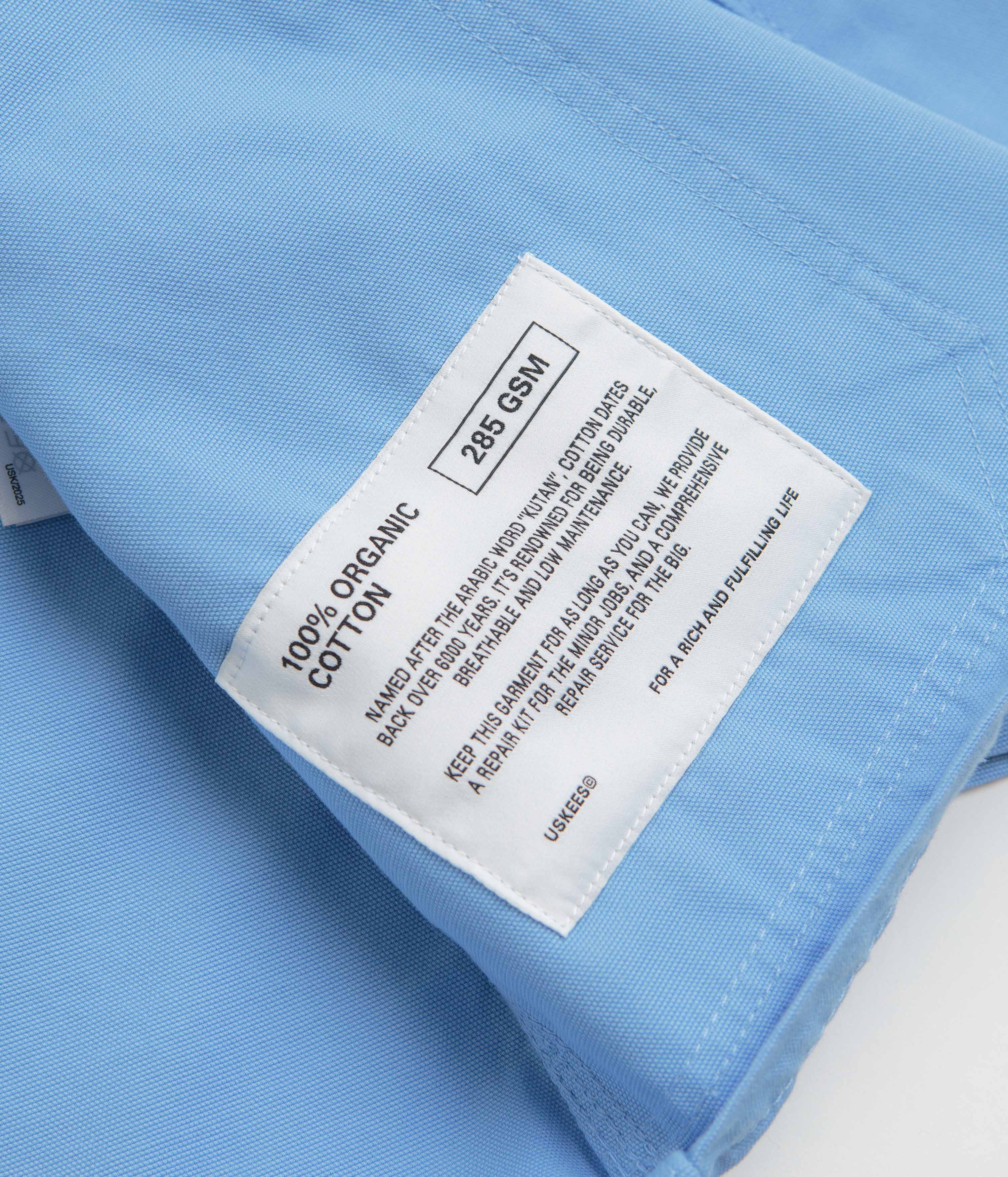 Uskees 3001 Buttoned Overshirt - Powder Blue - Image 6