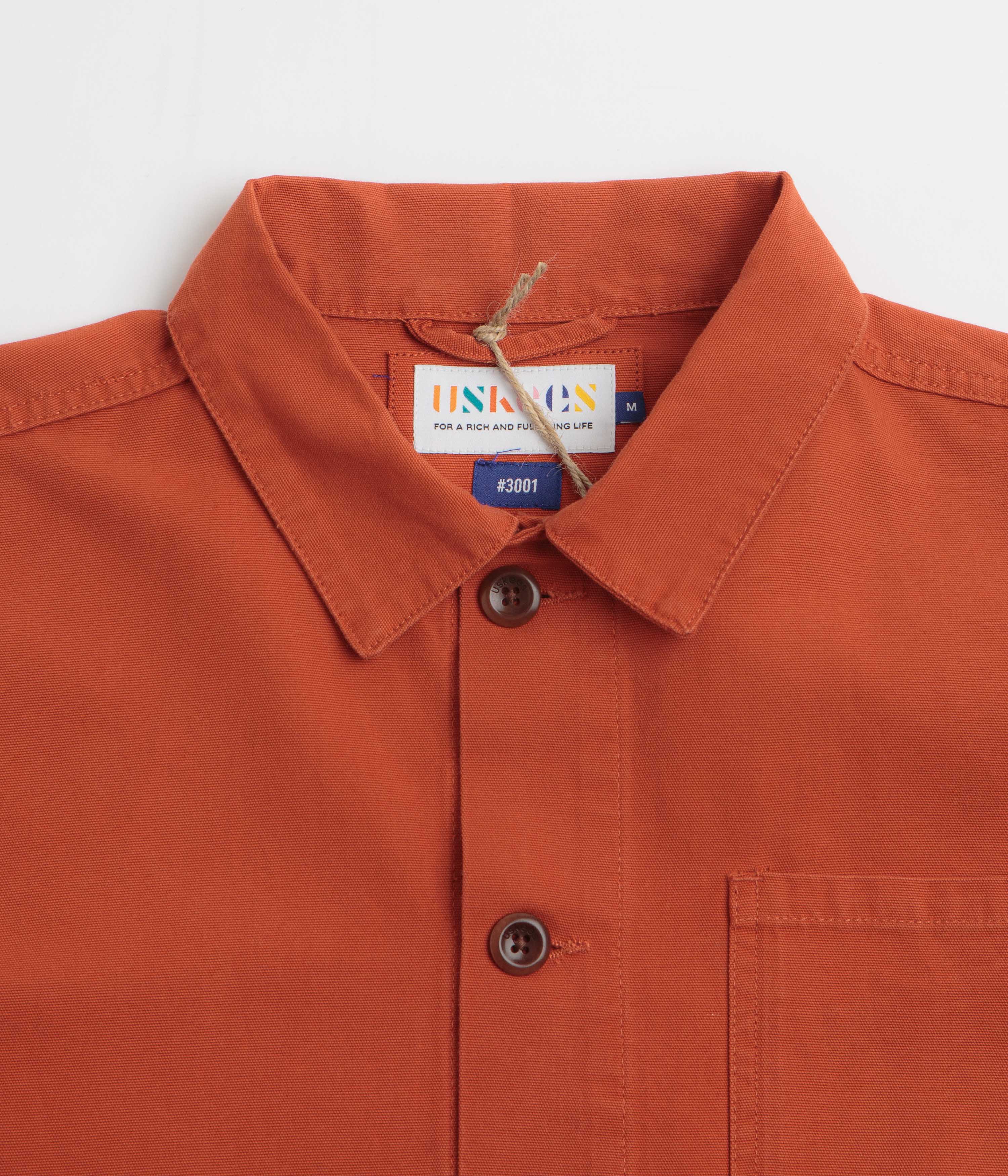 Uskees 3001 Buttoned Overshirt - Rust - Image 4