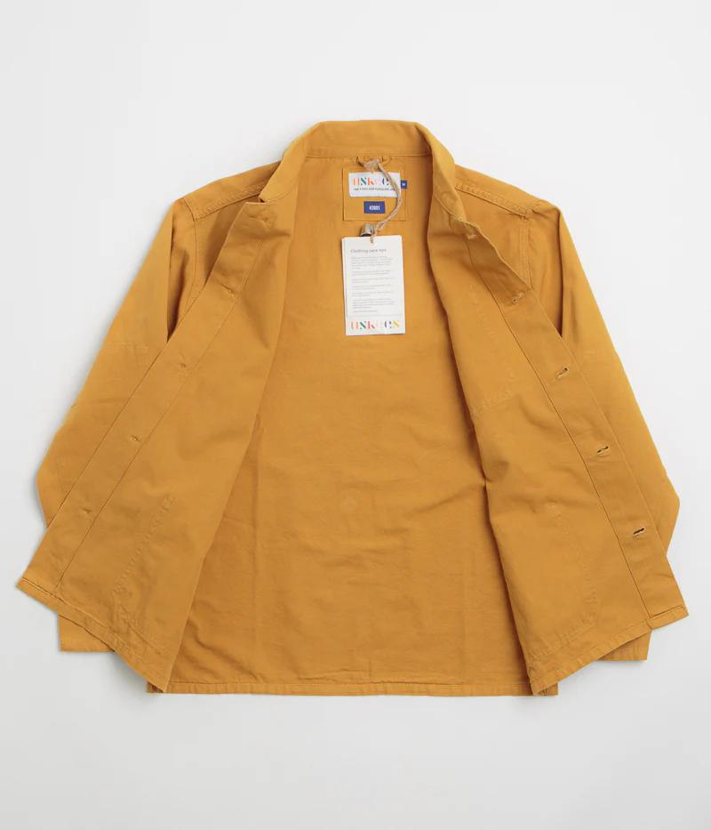 Uskees 3001 Buttoned Overshirt - Yellow - Image 2