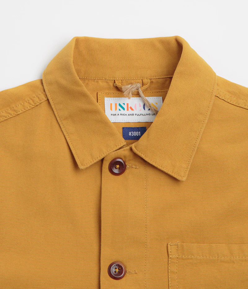 Uskees 3001 Buttoned Overshirt - Yellow - Image 4
