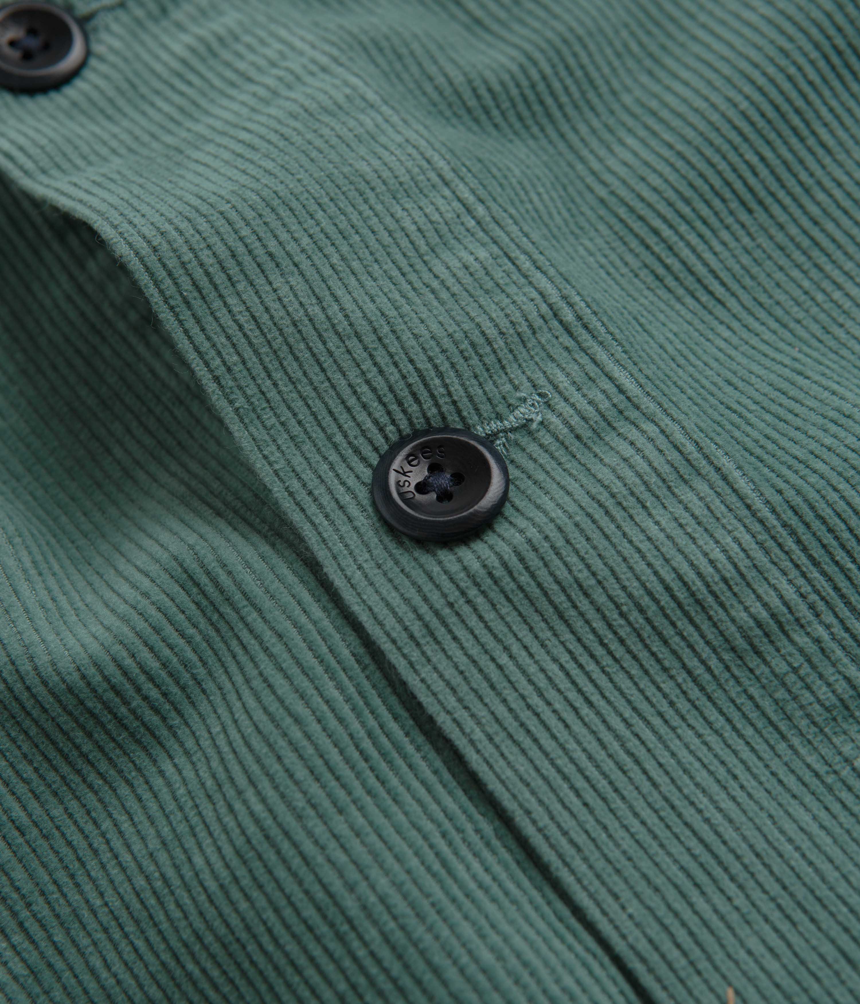 Uskees 3001 Cord Buttoned Overshirt - Eucalyptus - Image 3