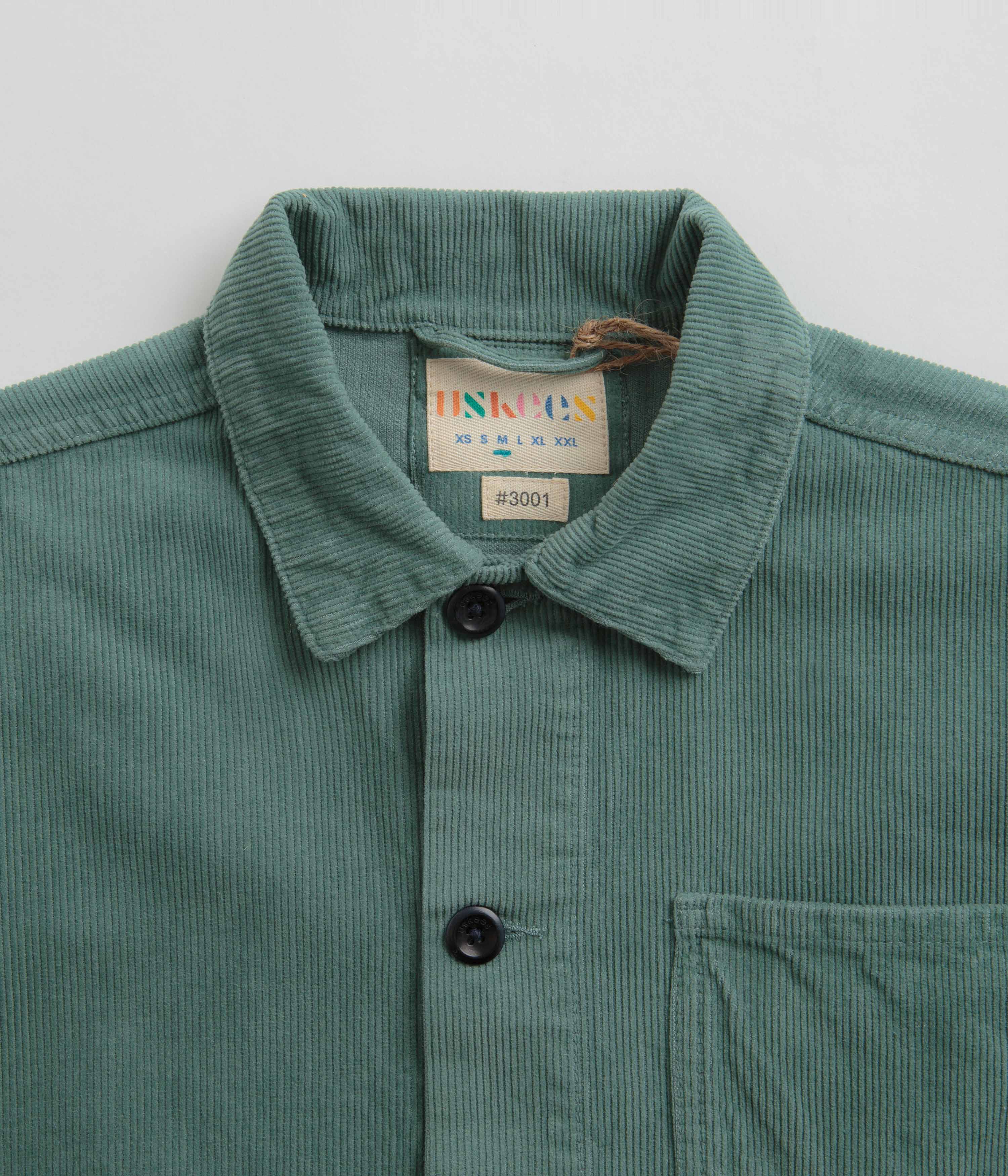 Uskees 3001 Cord Buttoned Overshirt - Eucalyptus - Image 4
