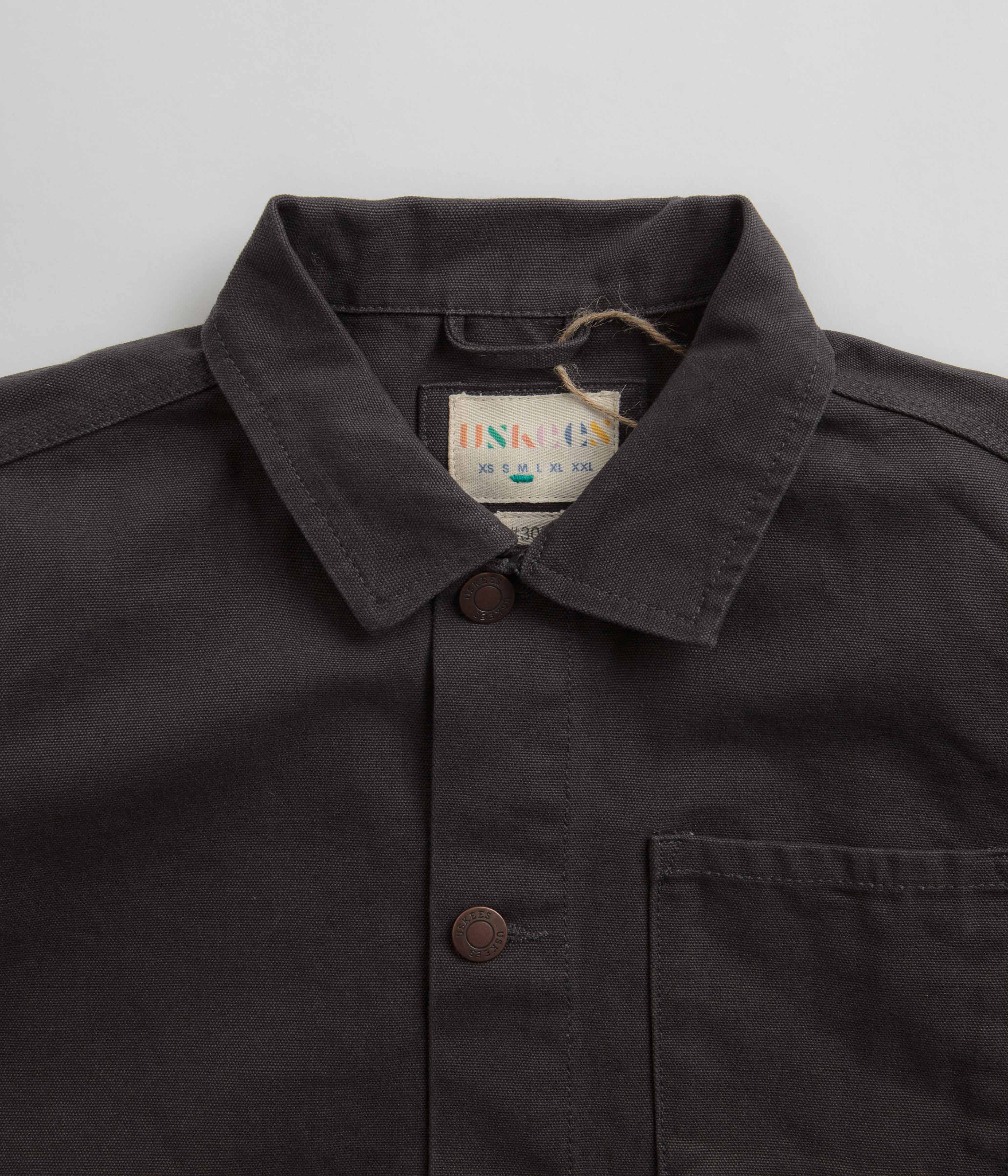 Uskees 3027 Canvas Buttoned Overshirt - Charcoal - Image 4