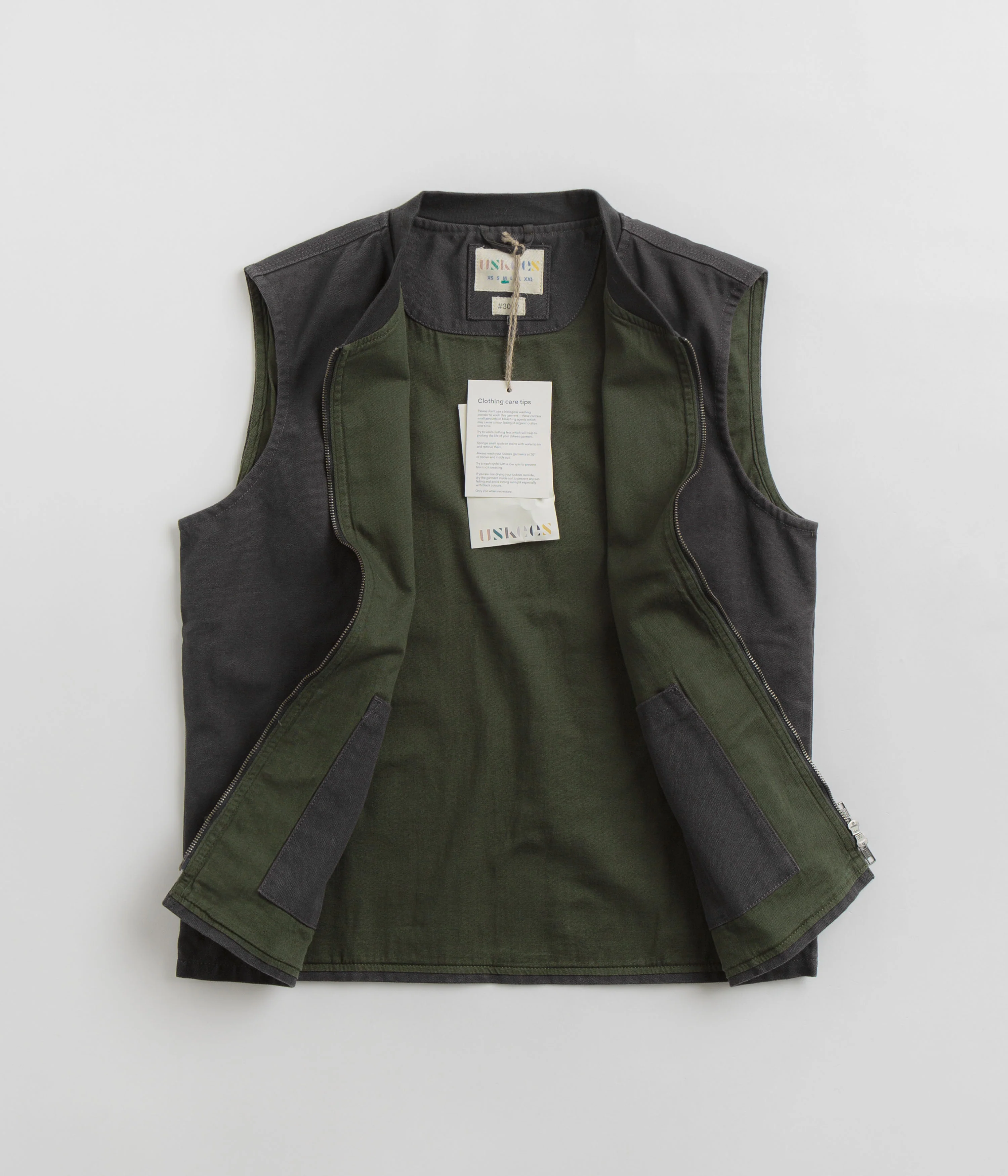 Uskees 3029 Patch Pocket Canvas Vest - Charcoal - Image 3