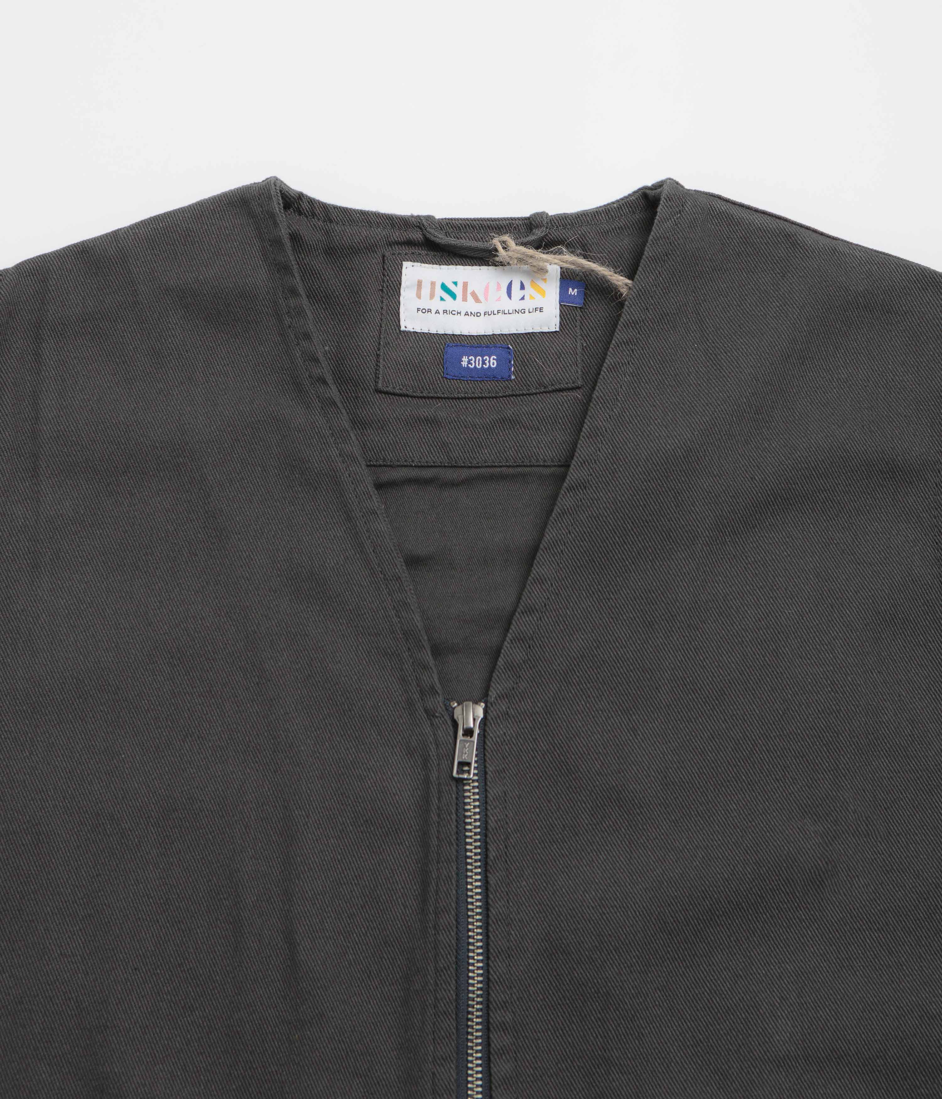 Uskees 3036 Drill Zip-Up Vest - Charcoal - Image 3