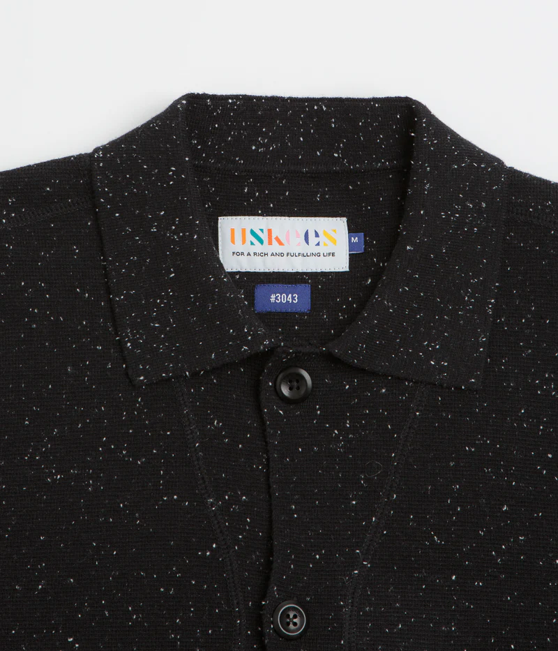 Uskees 3043 Collared Cardigan - Black - Image 4