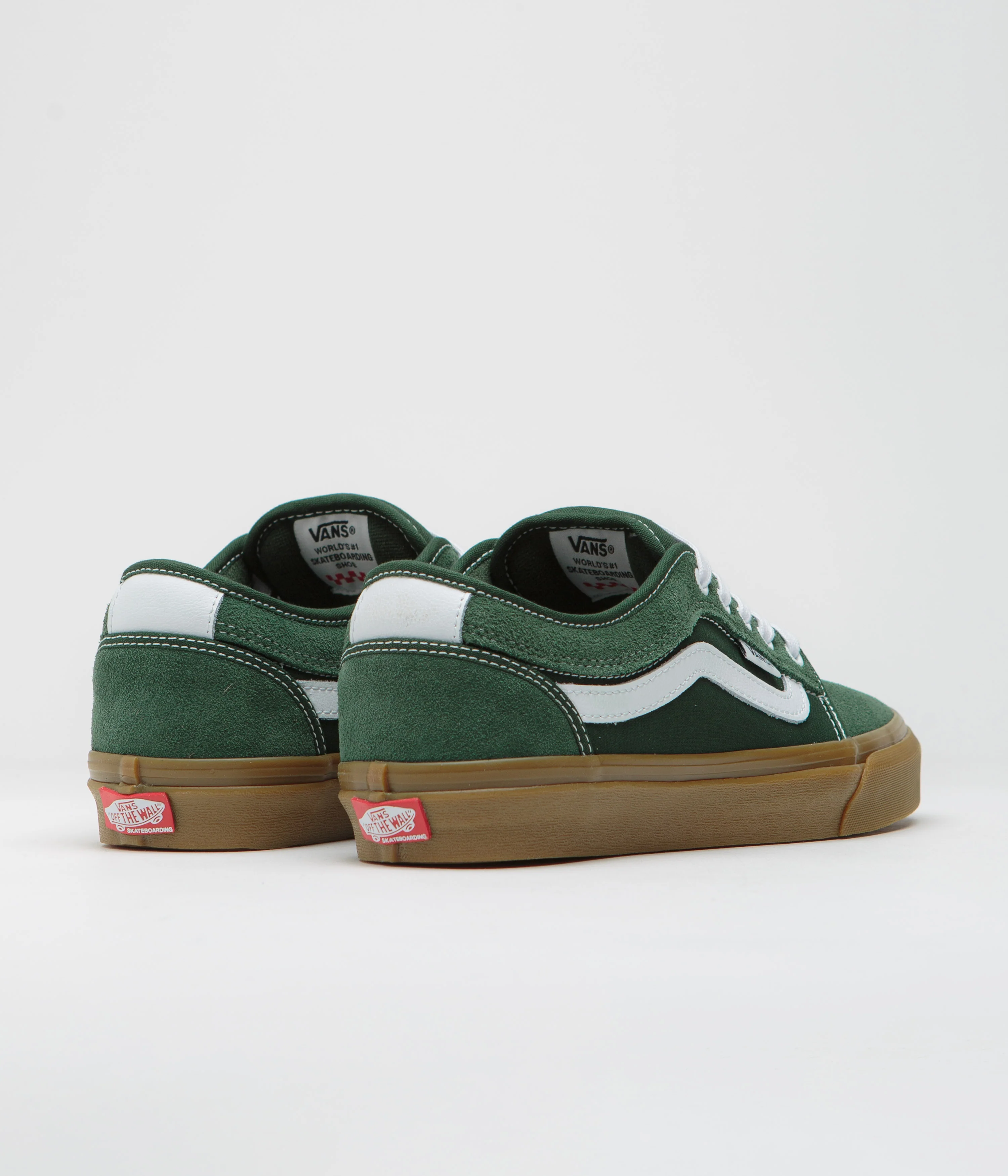 Vans Chukka Sidestripe Shoes - Dark Green / Gum - Image 4