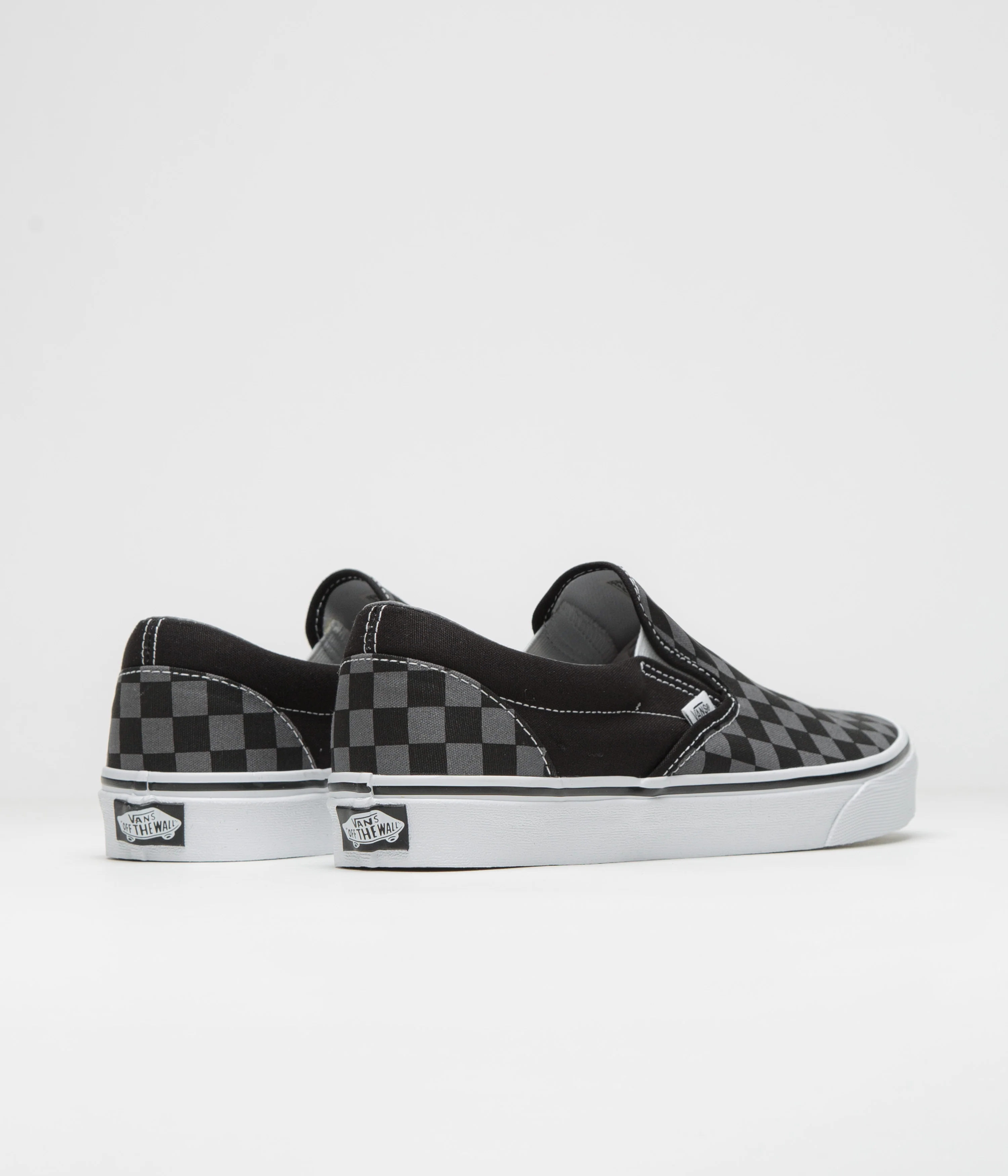 Vans Classic Slip-On Shoes - Black / Pewter Checkerboard - Image 4
