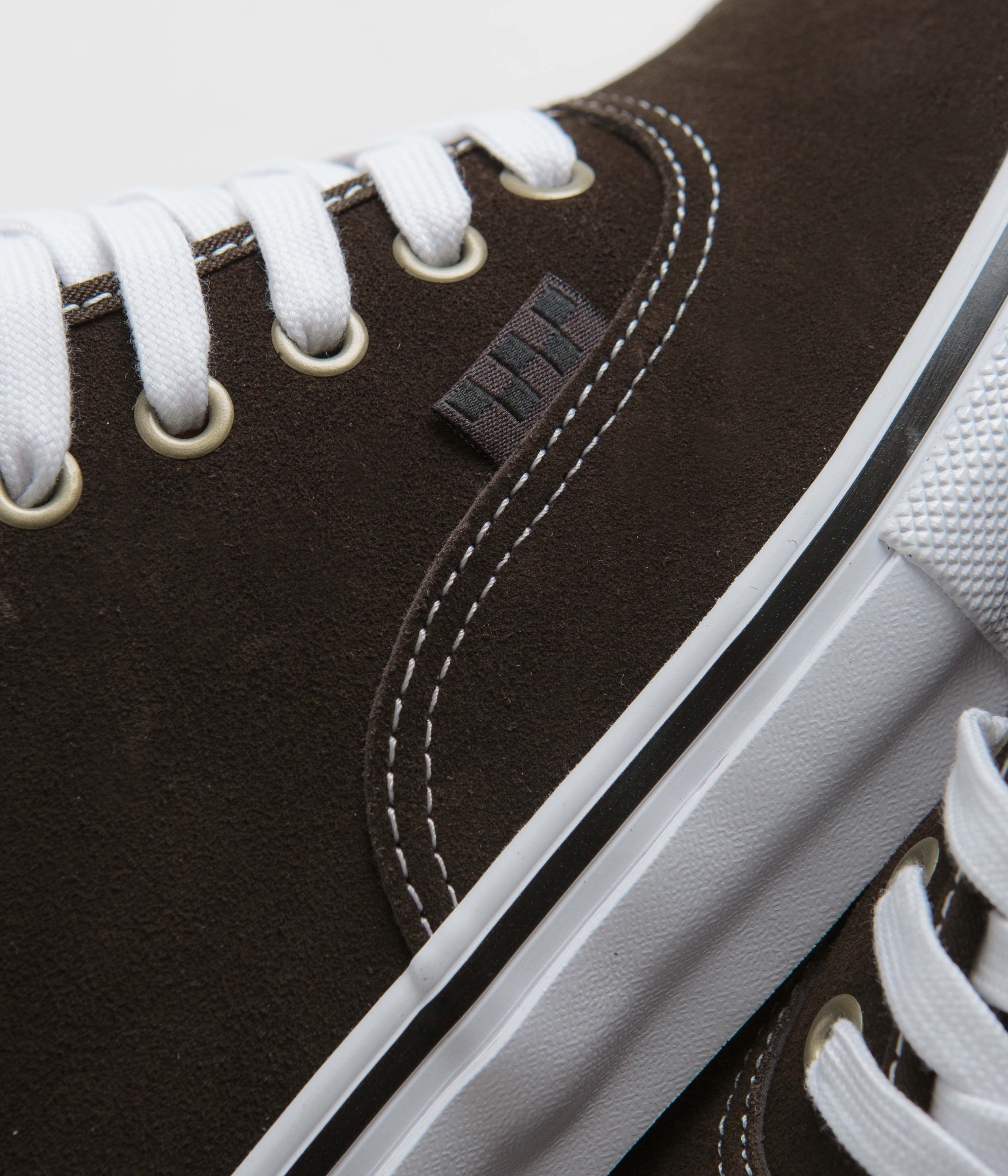 Vans Skate Authentic Mid VCU Shoes - Dark Brown / White - Image 3