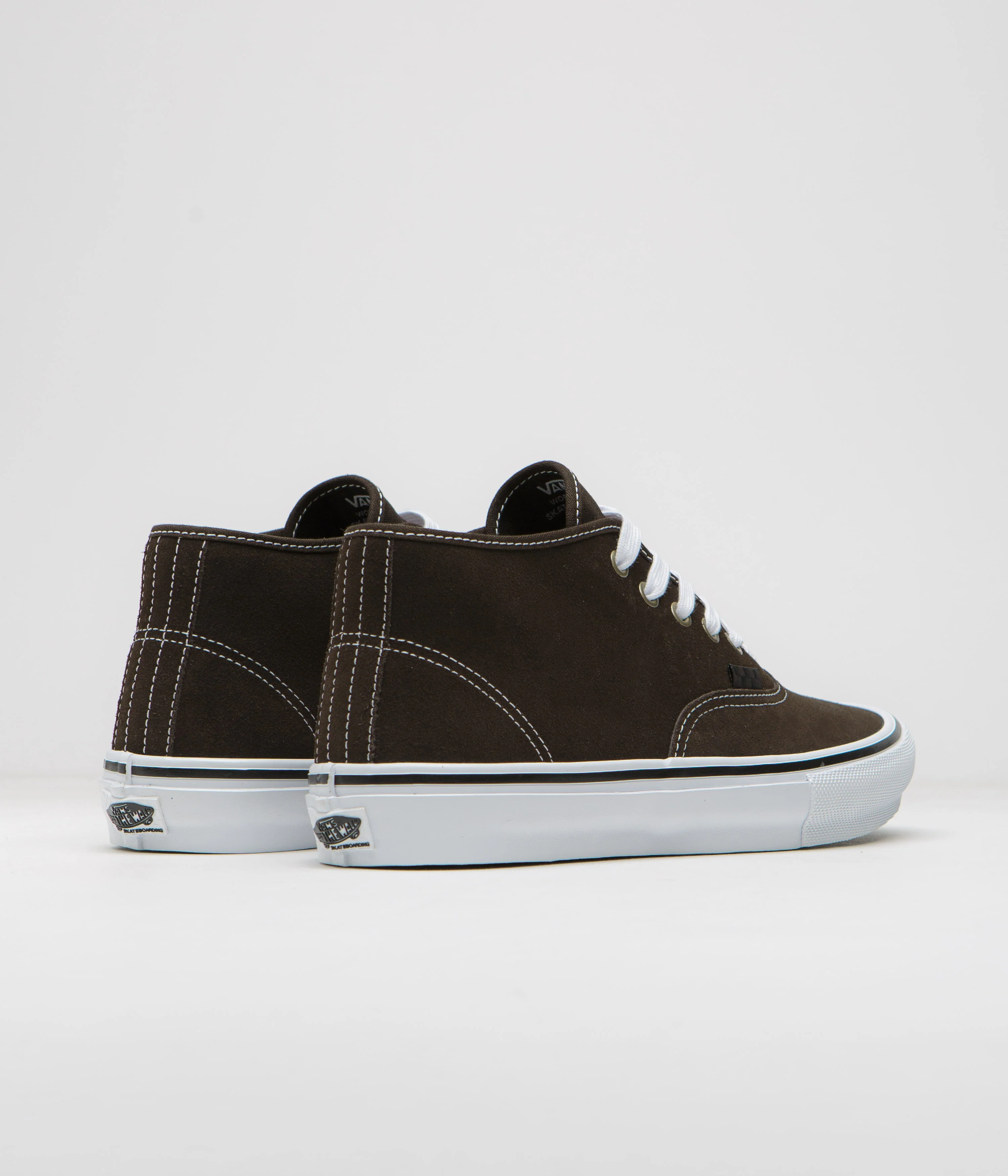 Vans Skate Authentic Mid VCU Shoes - Dark Brown / White - Image 4