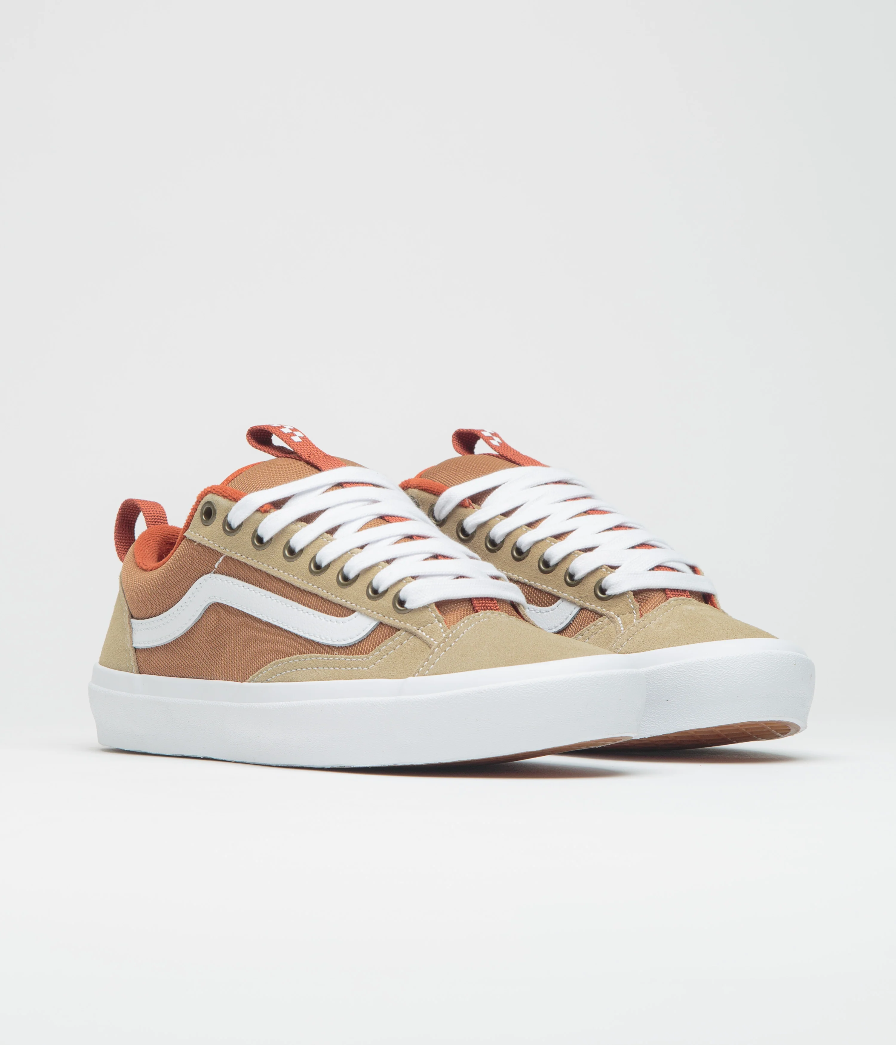 Vans Skate Old Skool 36+ Shoes - Khaki / Burnt Orange - Image 2