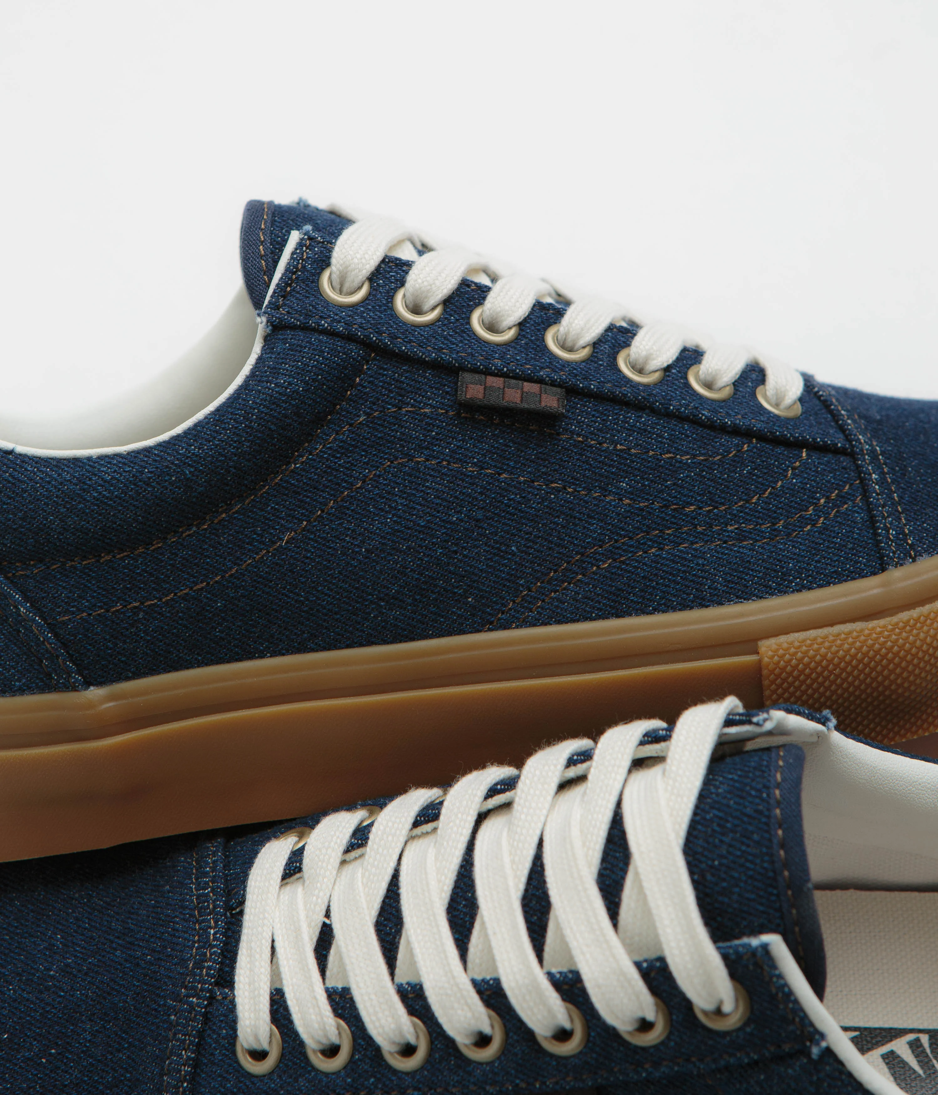 Vans Skate Old Skool Shoes - Blue Denim - Image 3