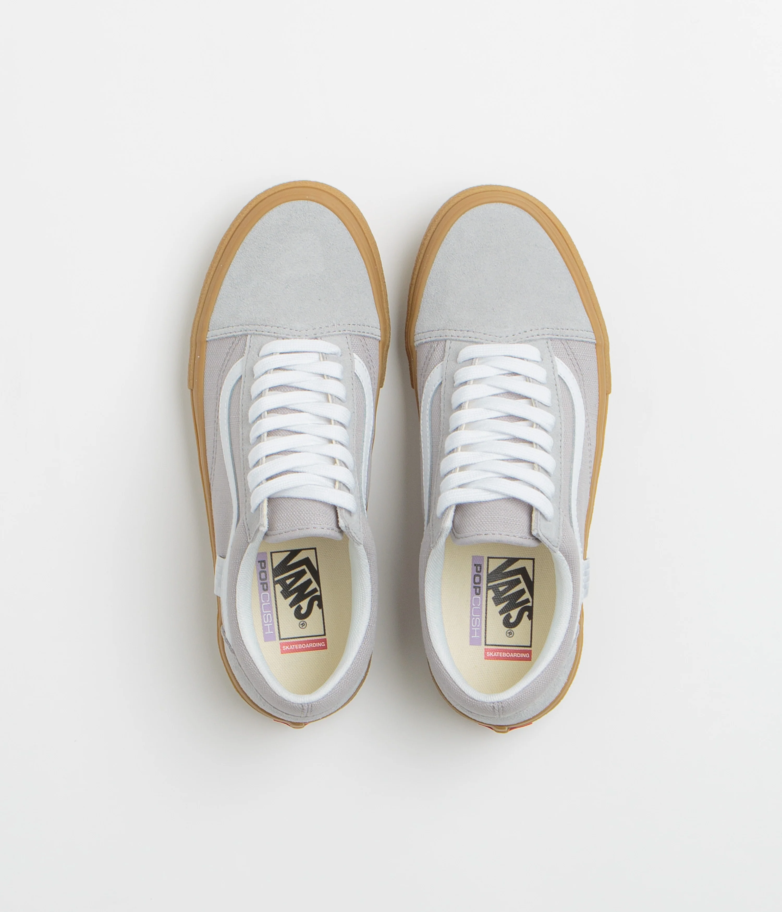 Vans Skate Old Skool Shoes - Crepe Light Gray / Gum - Image 7