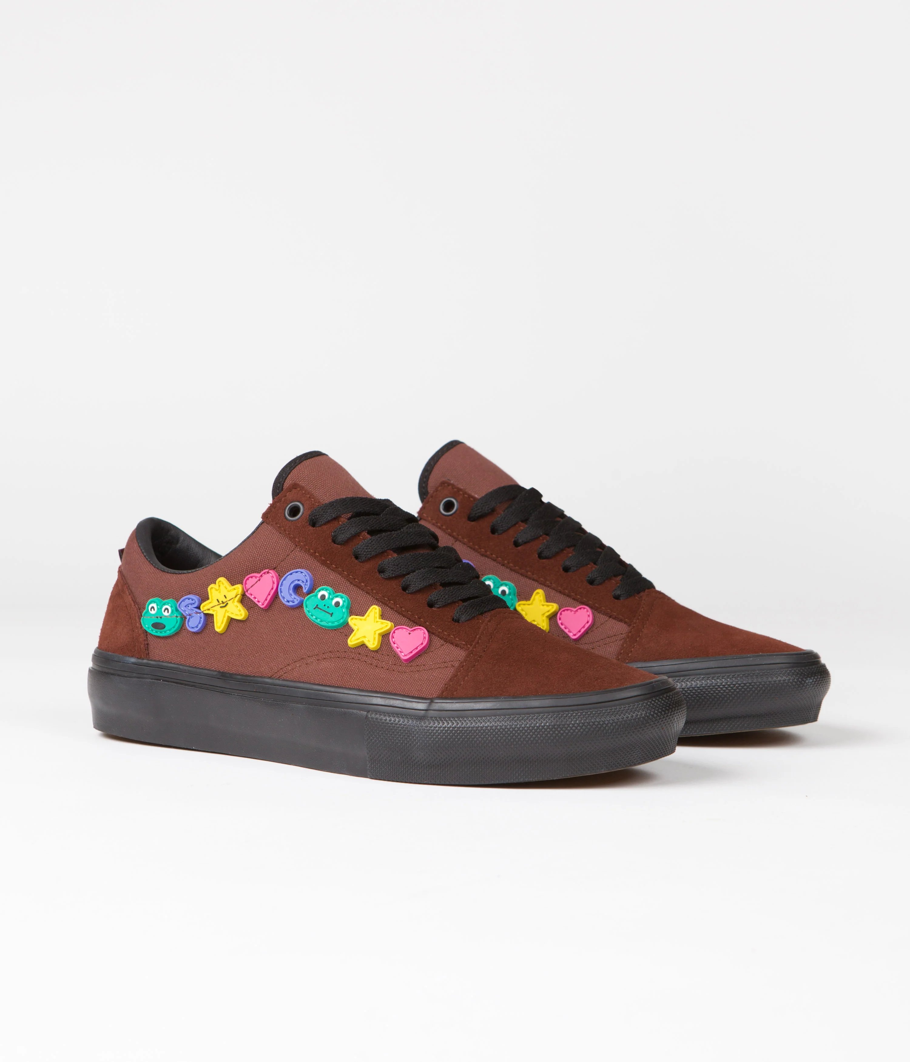 Vans Skate Old Skool Shoes - (Frog) Brown / Black - Image 2