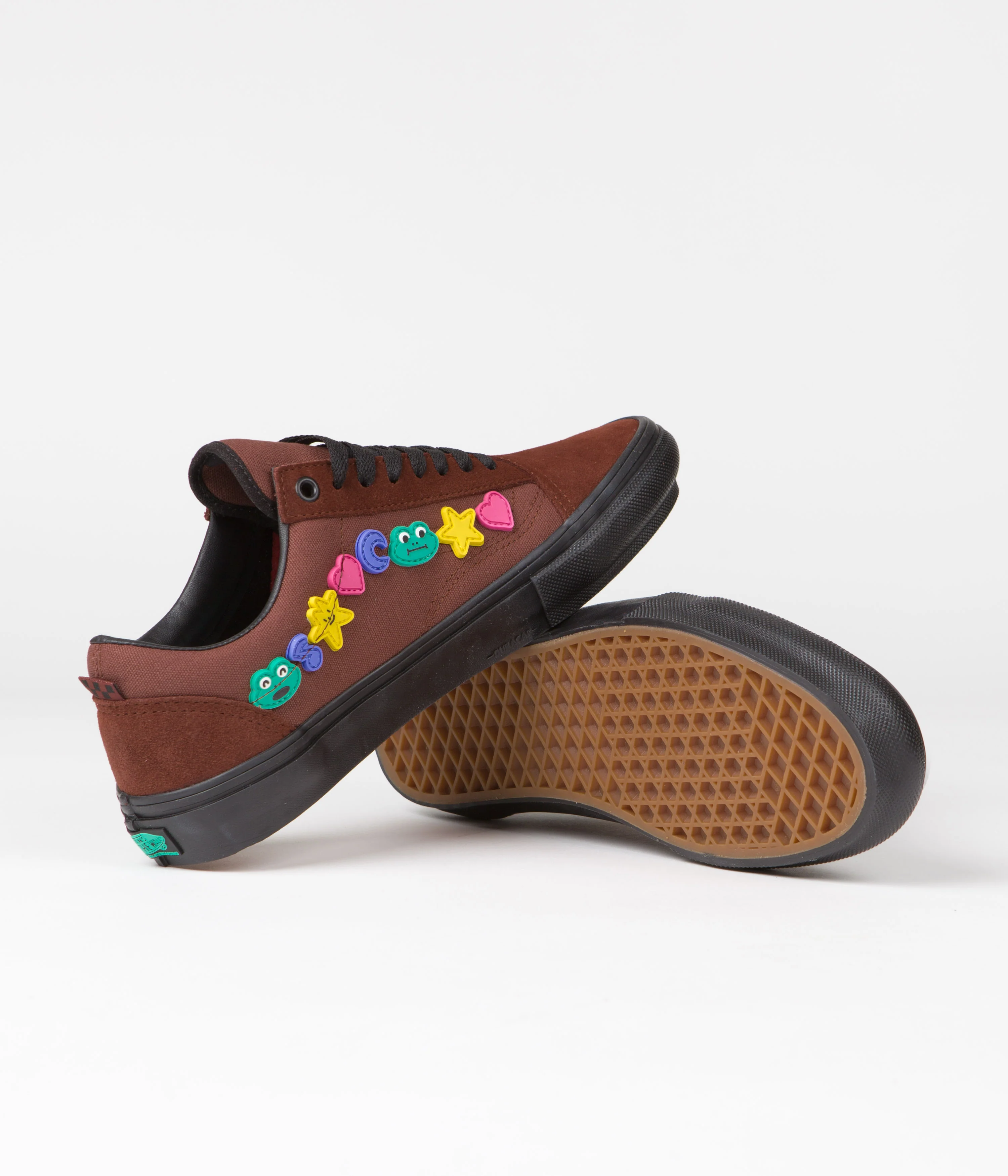 Vans Skate Old Skool Shoes - (Frog) Brown / Black - Image 5