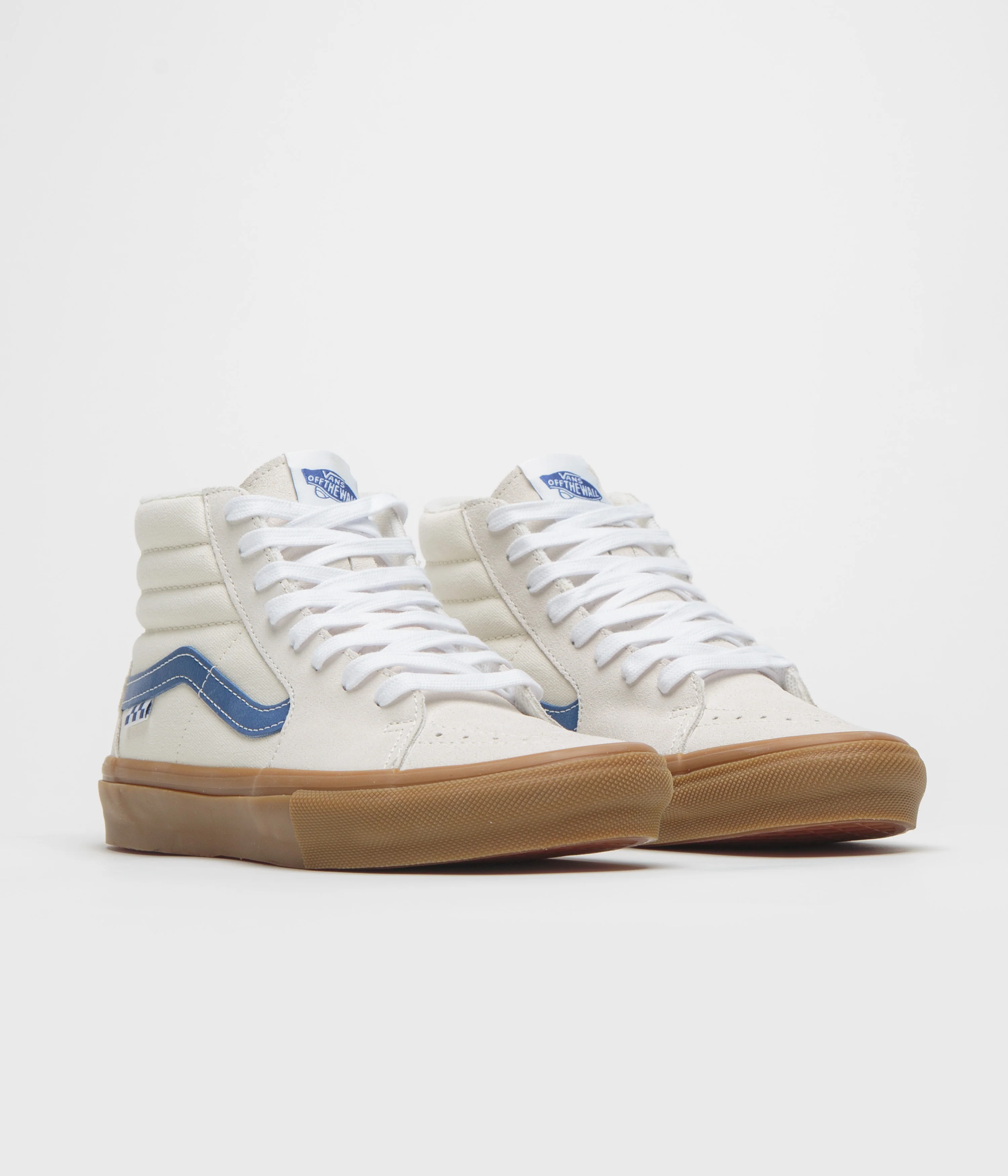 Vans Skate Sk8-Hi Shoes - Marshmallow / Blue / Gum - Image 2
