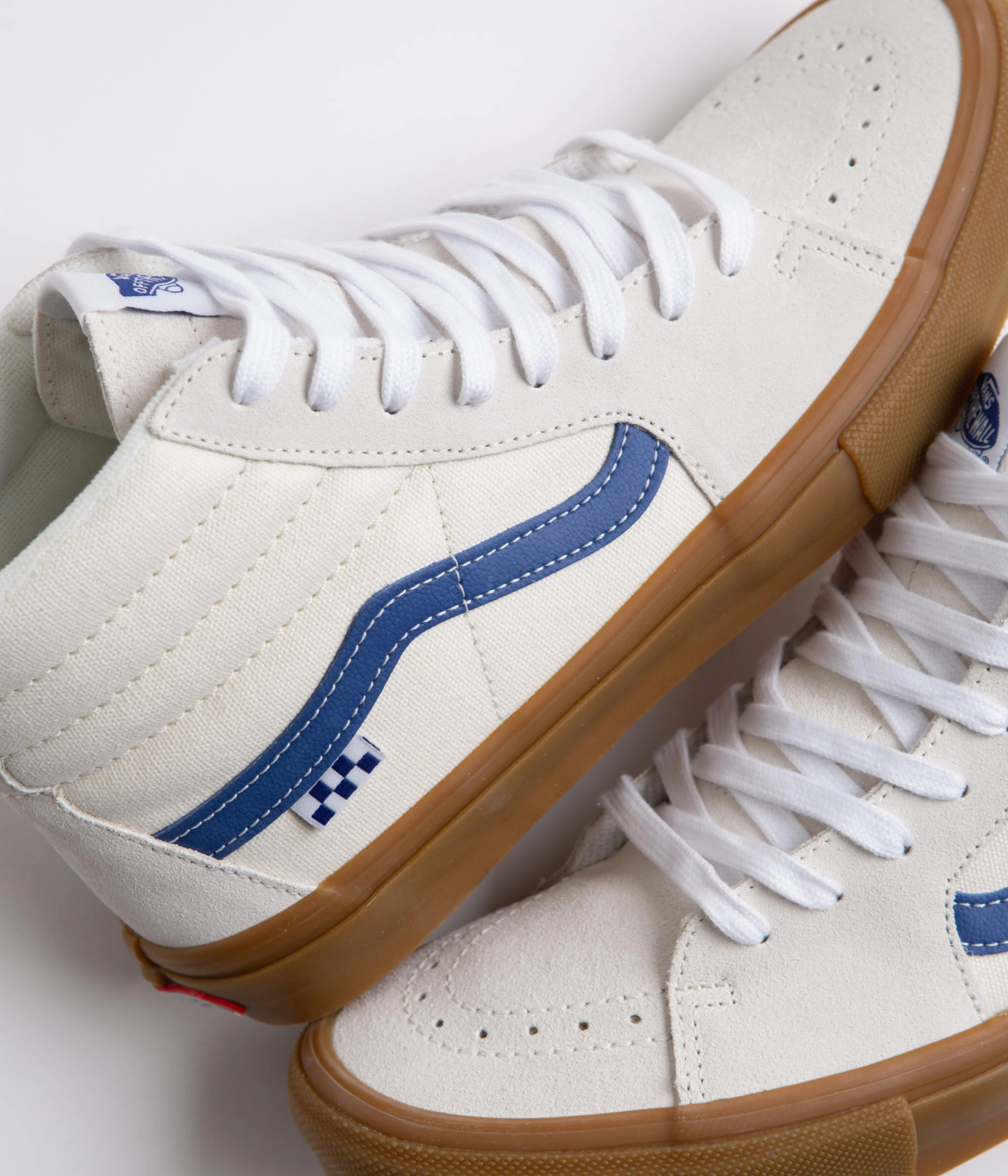 Vans Skate Sk8-Hi Shoes - Marshmallow / Blue / Gum - Image 3