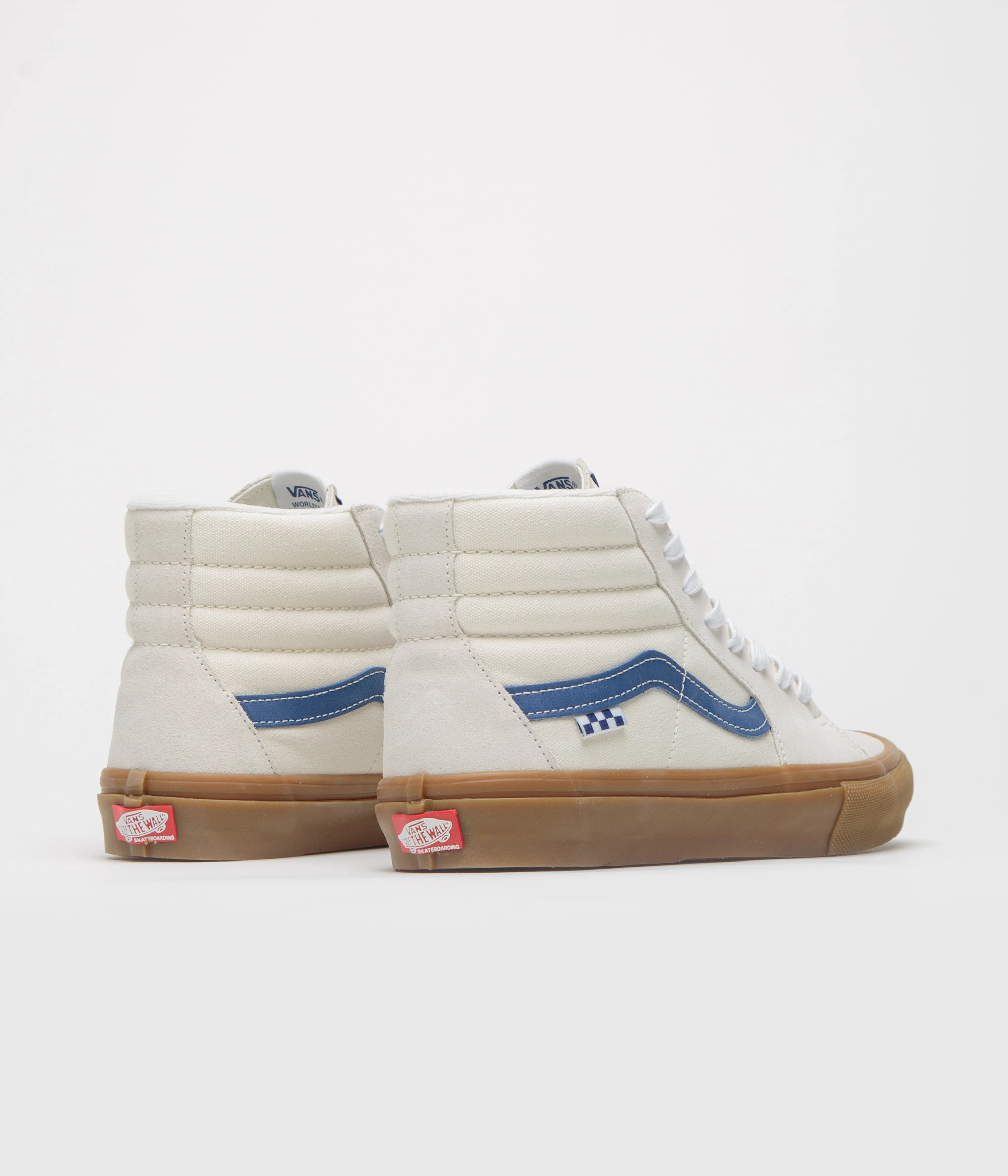 Vans Skate Sk8-Hi Shoes - Marshmallow / Blue / Gum - Image 4